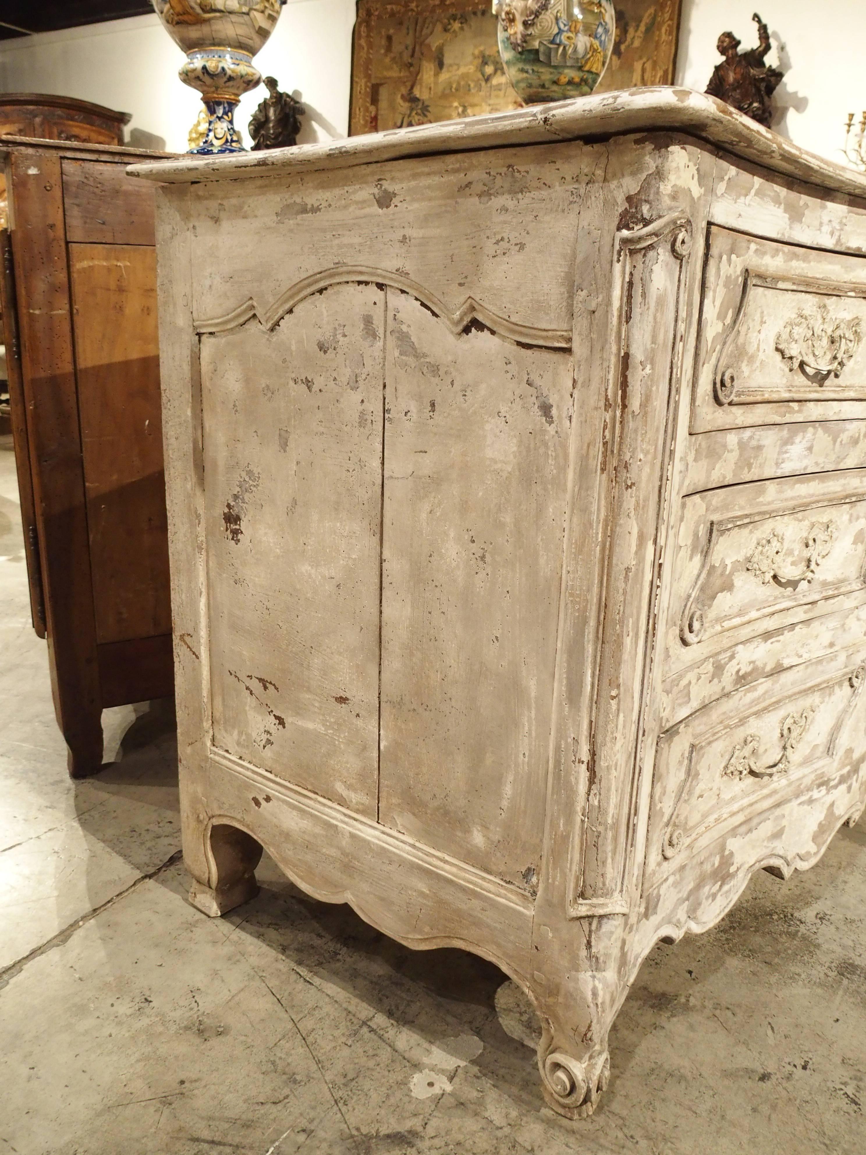 French Period Louis XV Parcel Painted Commode