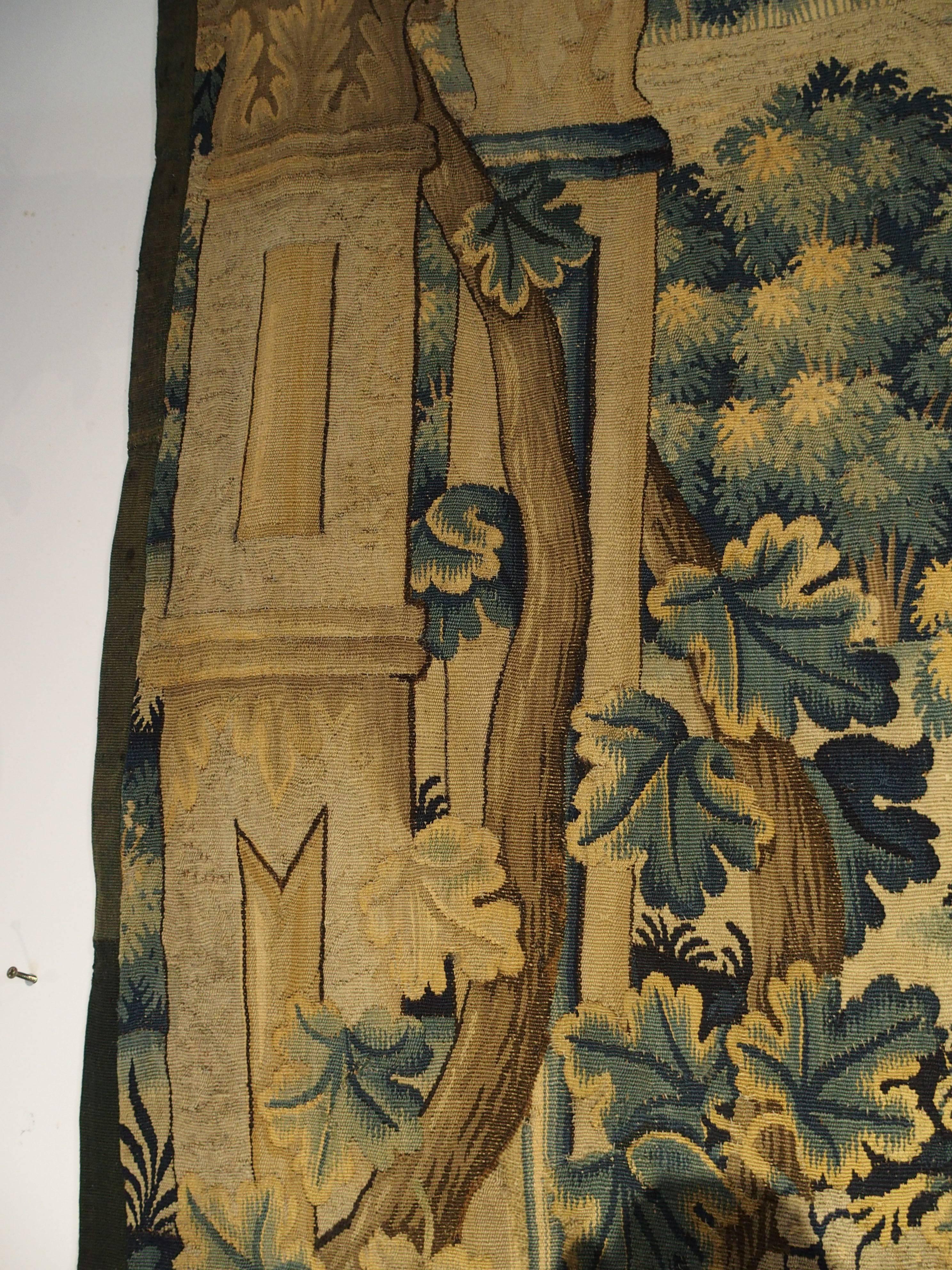 18th Century and Earlier 17th Century Tapestry Fragment from Flanders