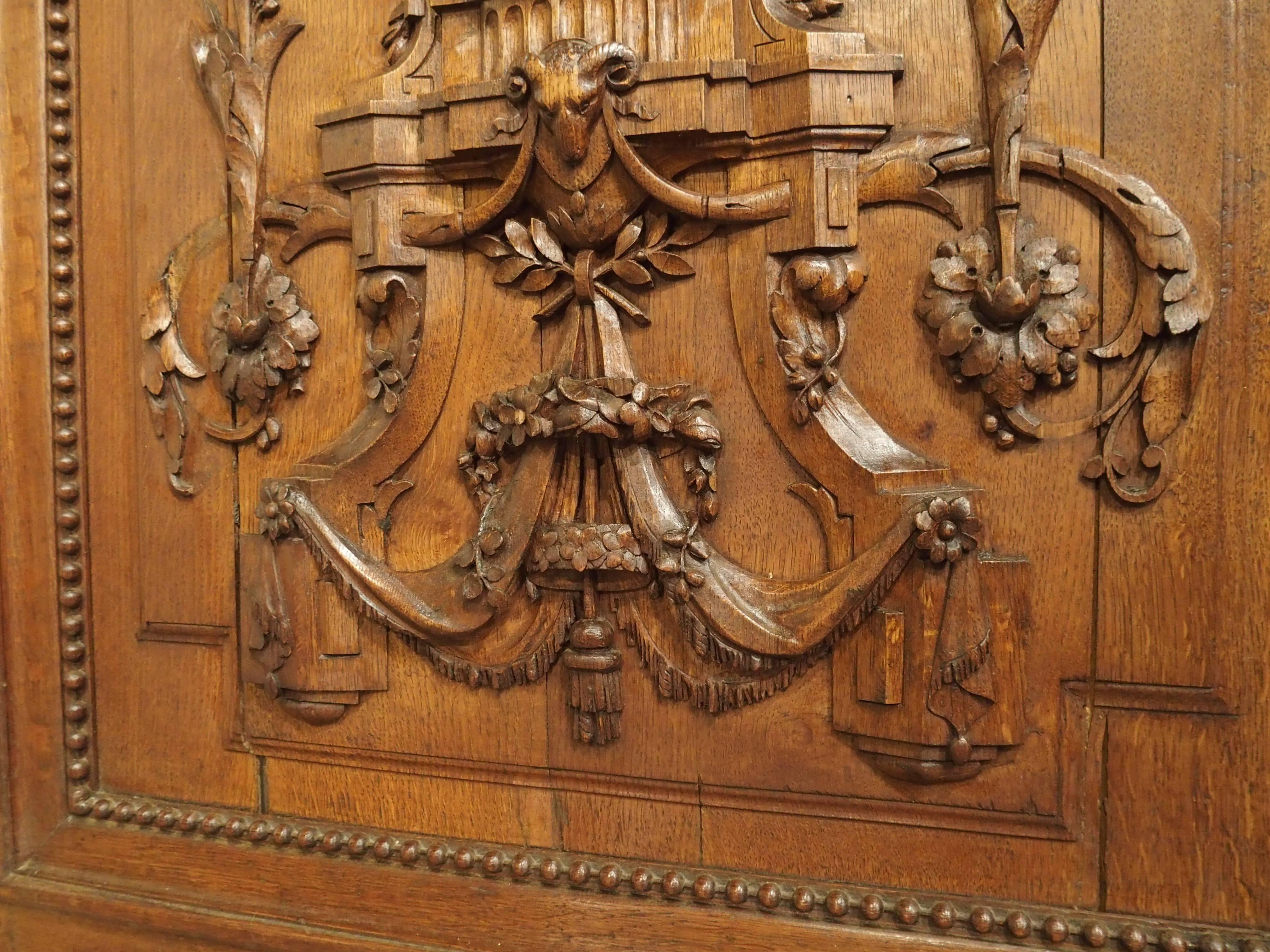 Oak Set of Three Antique French Boiserie Panels, circa 1870 