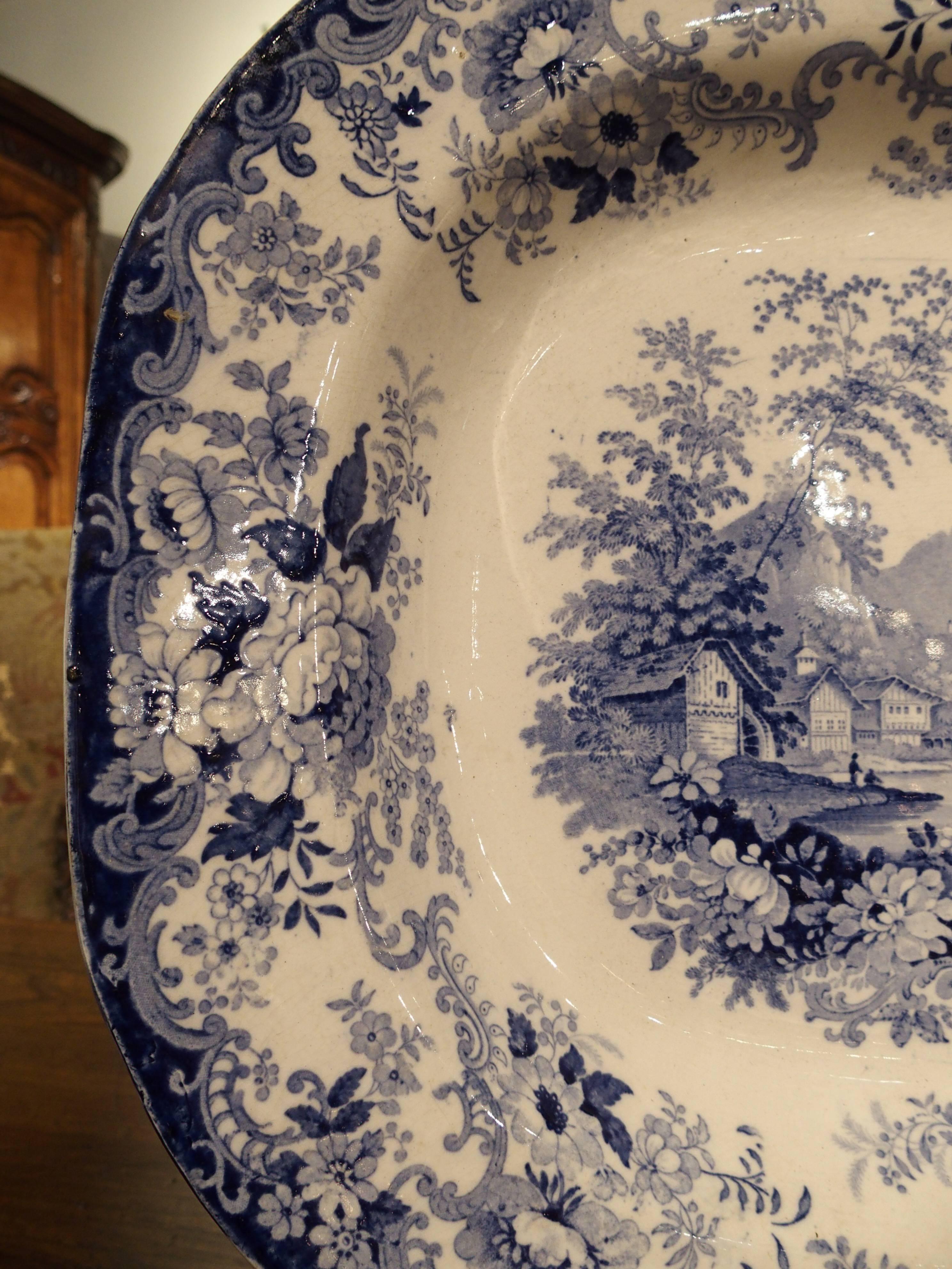 19th Century English Blue and White Platter after Minton’s Genevese Pattern 3