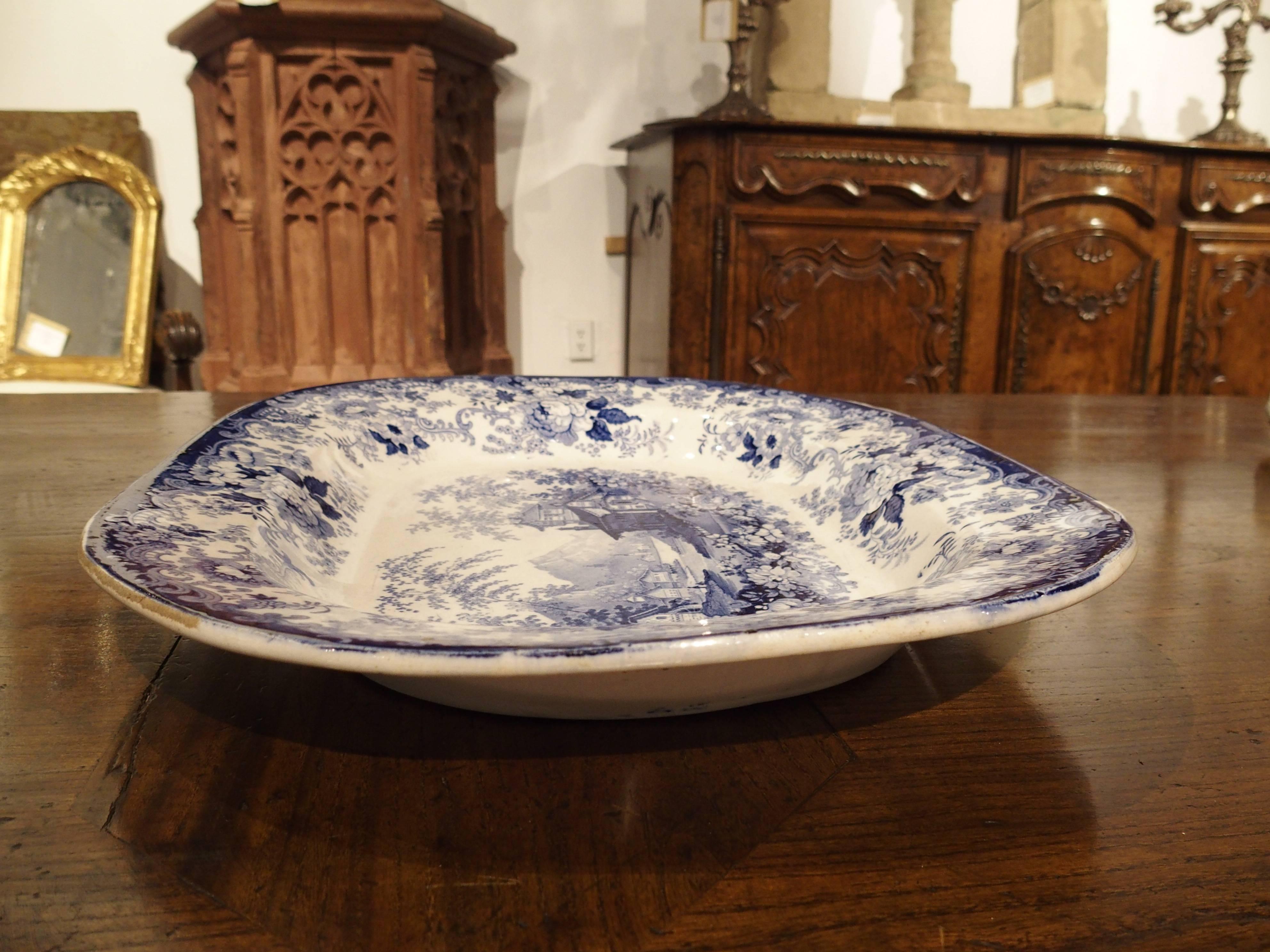 19th Century English Blue and White Platter after Minton’s Genevese Pattern 2