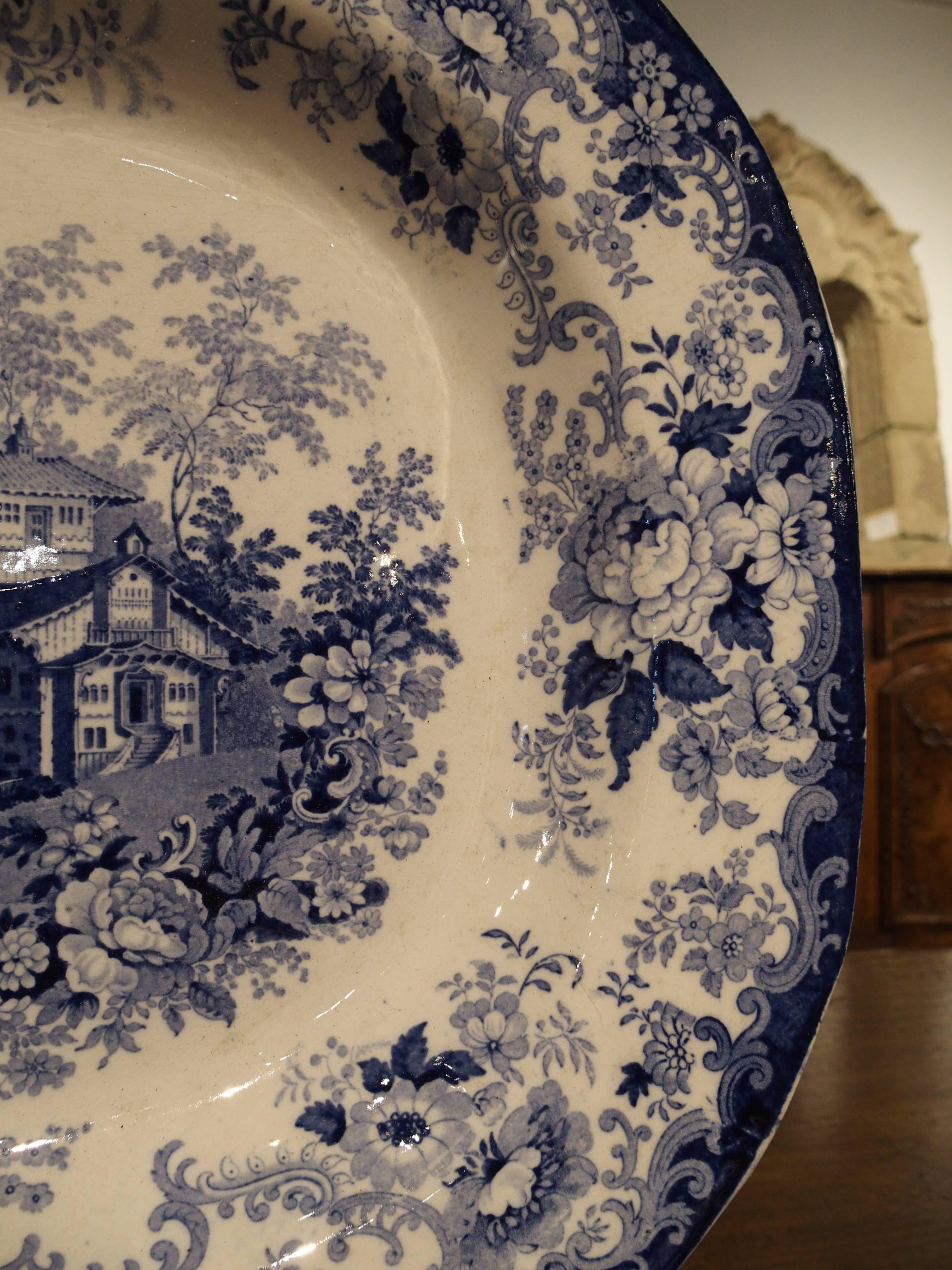 19th Century English Blue and White Platter after Minton’s Genevese Pattern 5