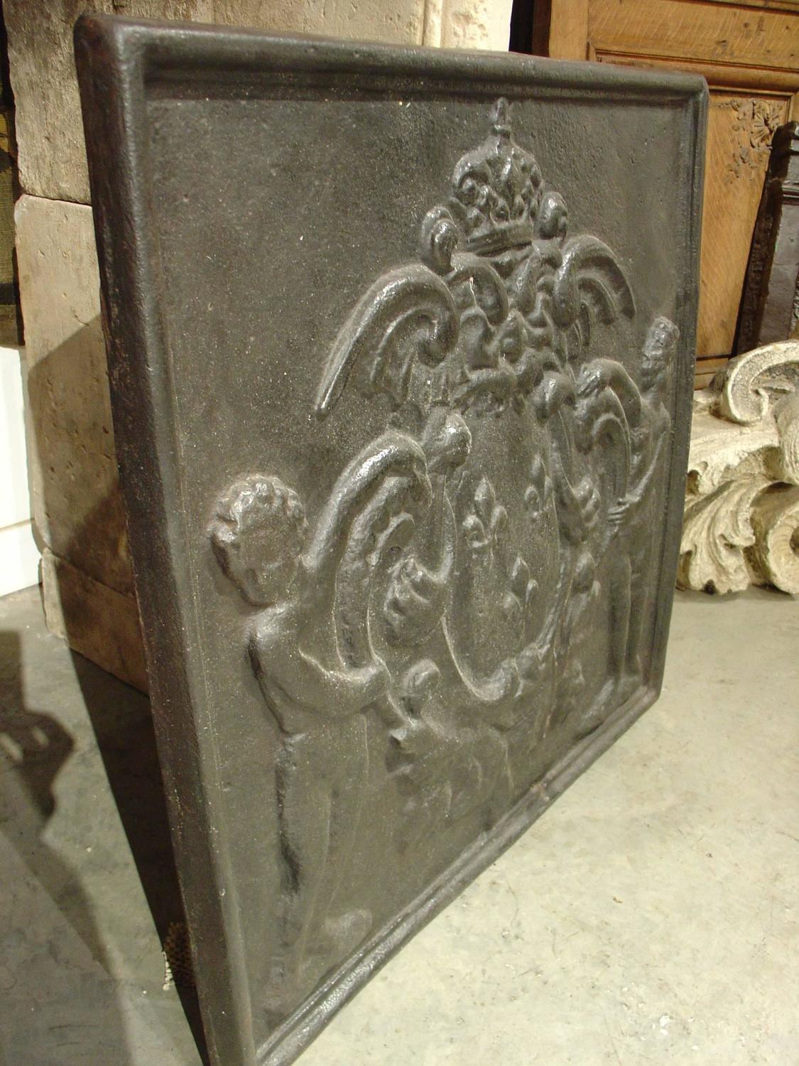 Antique Cast Iron Fireback, France, 1800s For Sale at 1stdibs