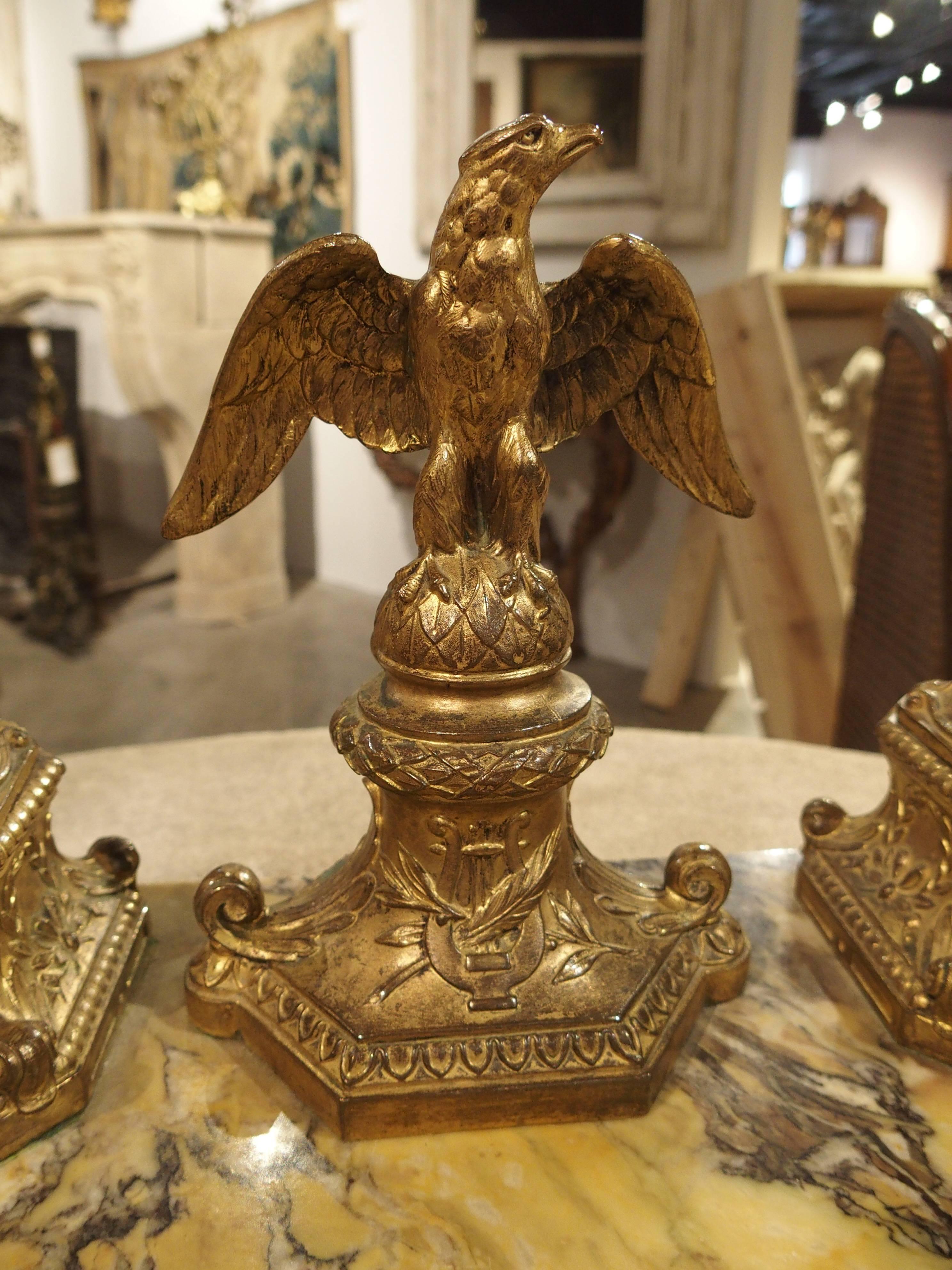 19th Century Empire Bronze and Marble Inkwell from France 4