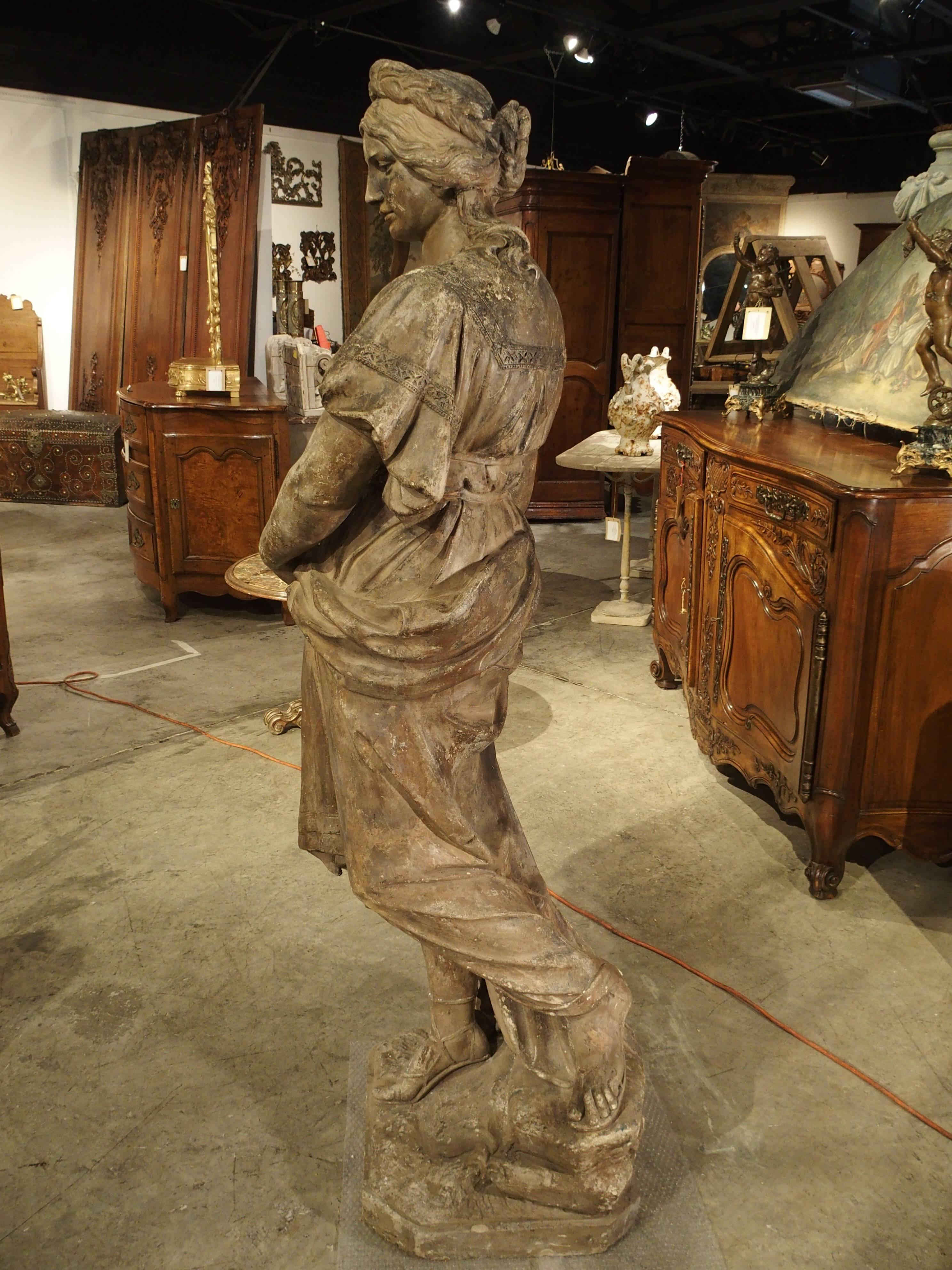 Lifesize Antique Terra Cotta Statue of a Woman 2