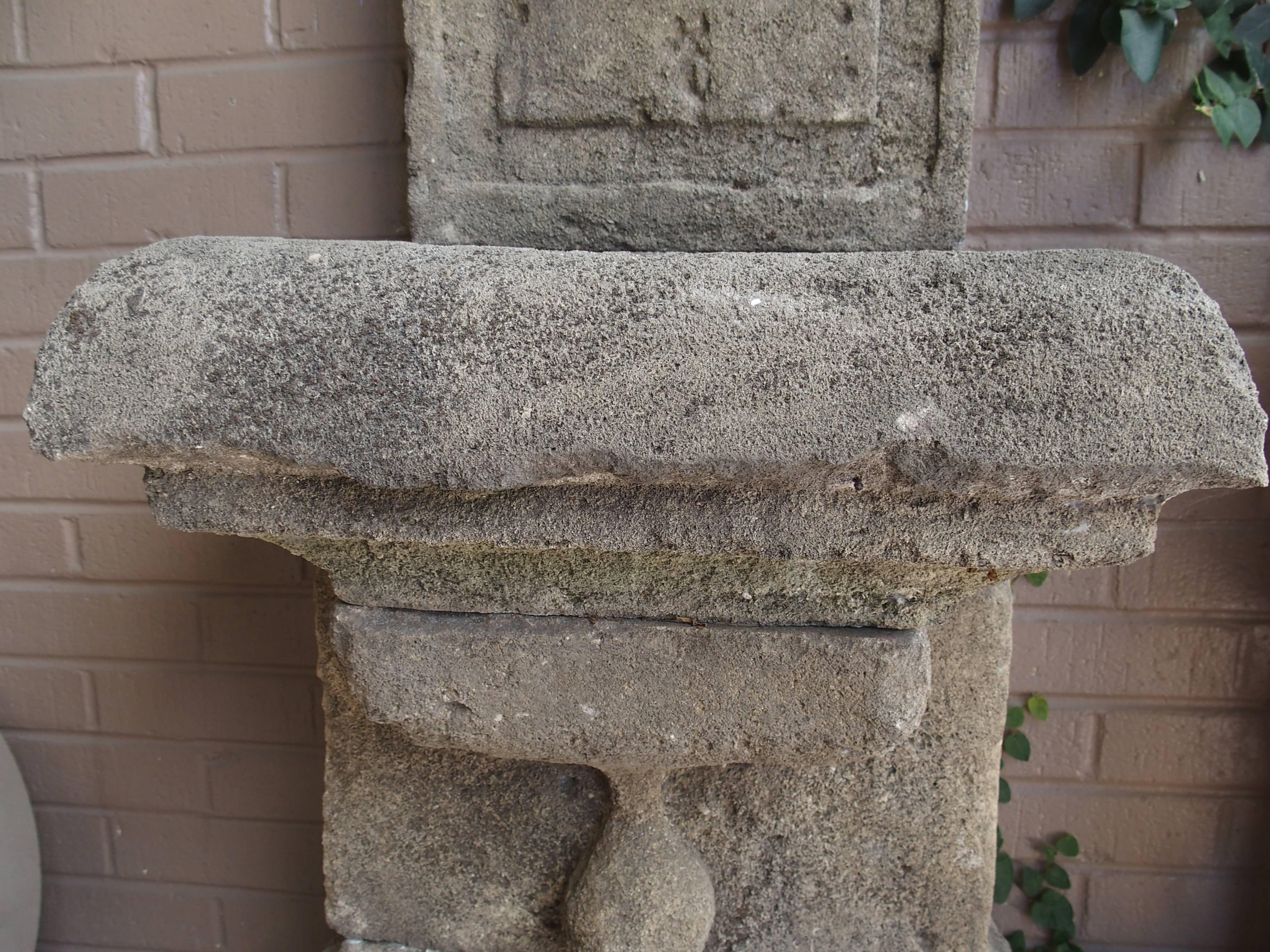 Small Carved Limestone Wall Fountain from France 1