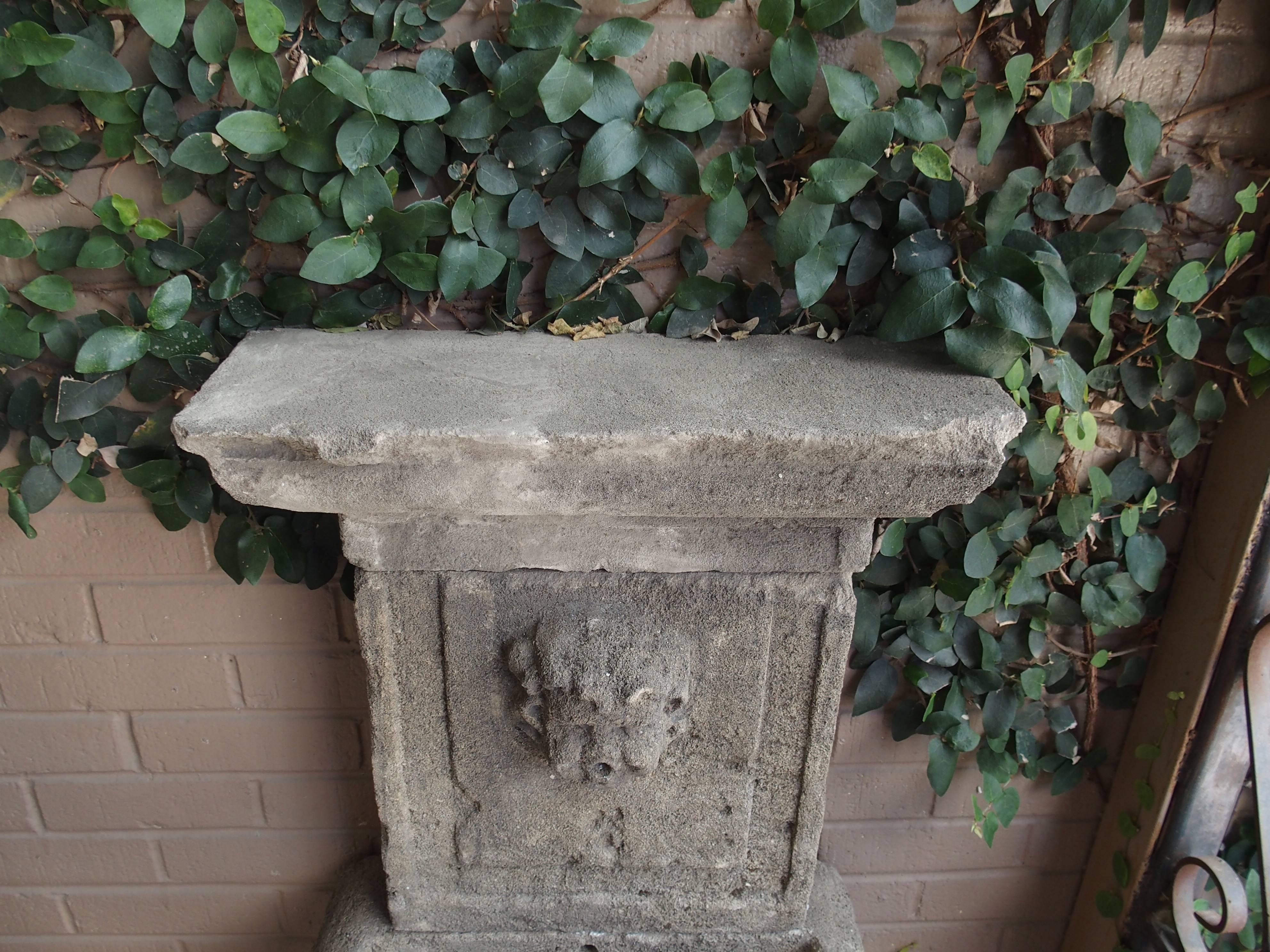 Small Carved Limestone Wall Fountain from France 5