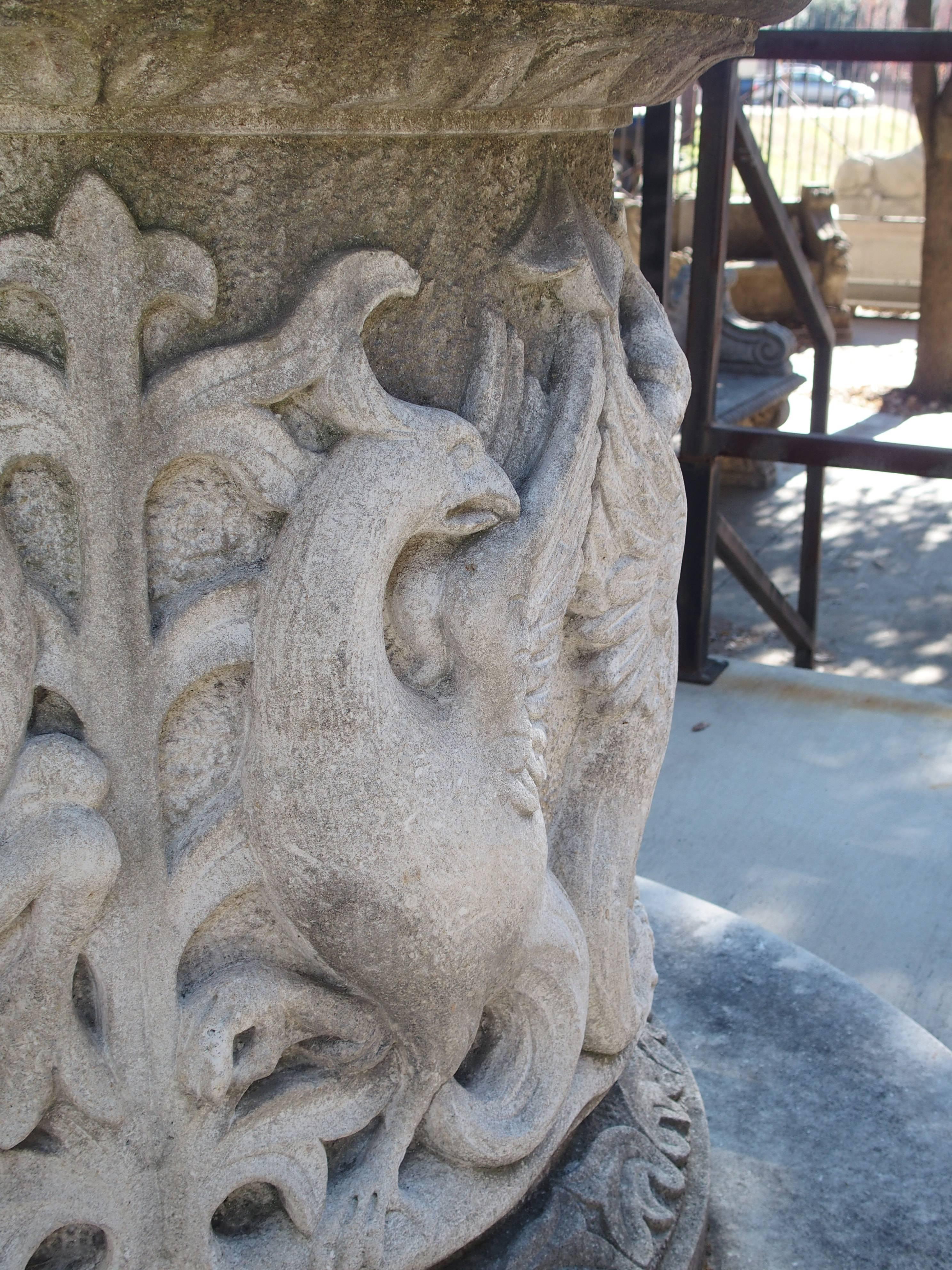 Hand Carved Limestone Well from Italy 1
