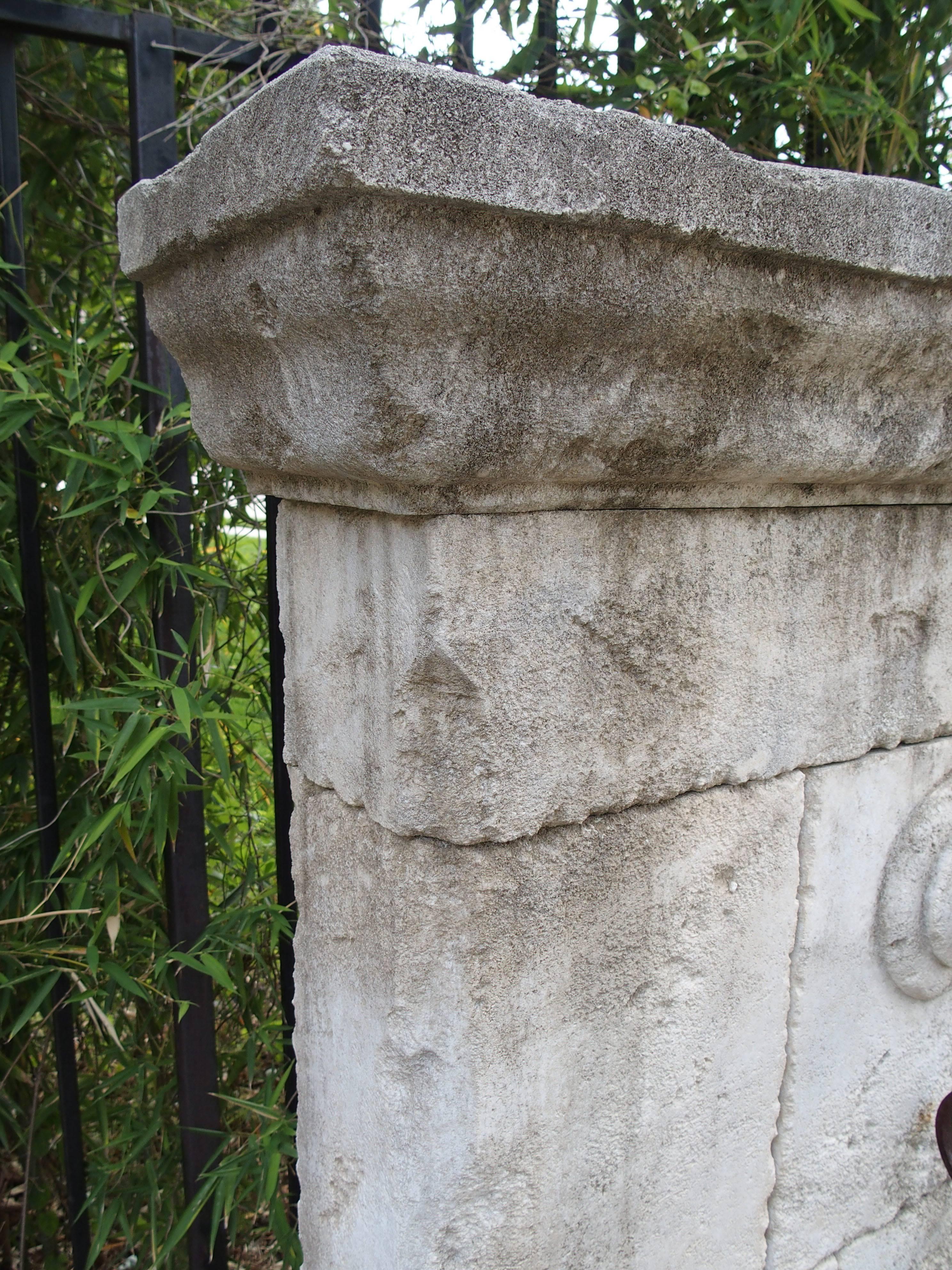 Large and Unusual Carved Limestone Wall Fountain from France In Excellent Condition In Dallas, TX