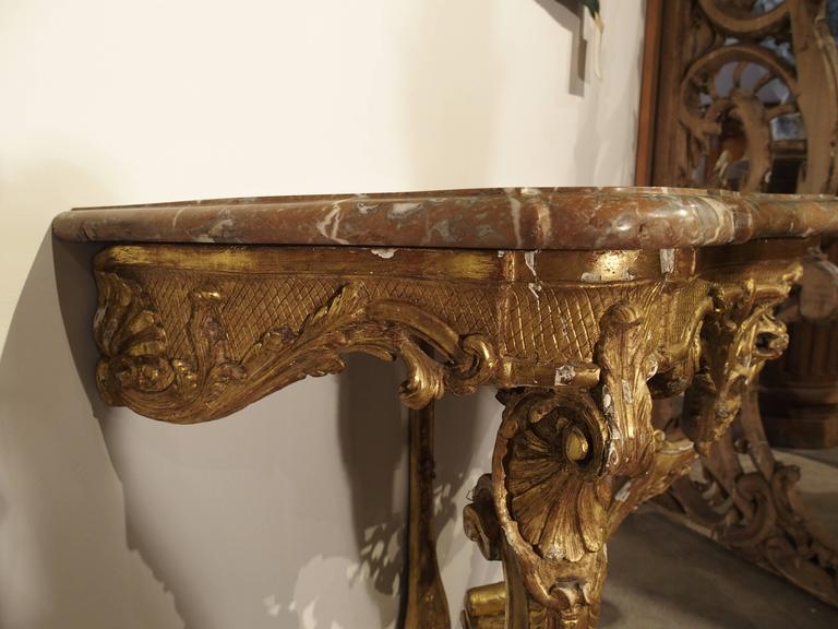 Beautiful Period Louis XIV Giltwood Console with Original Marble 2