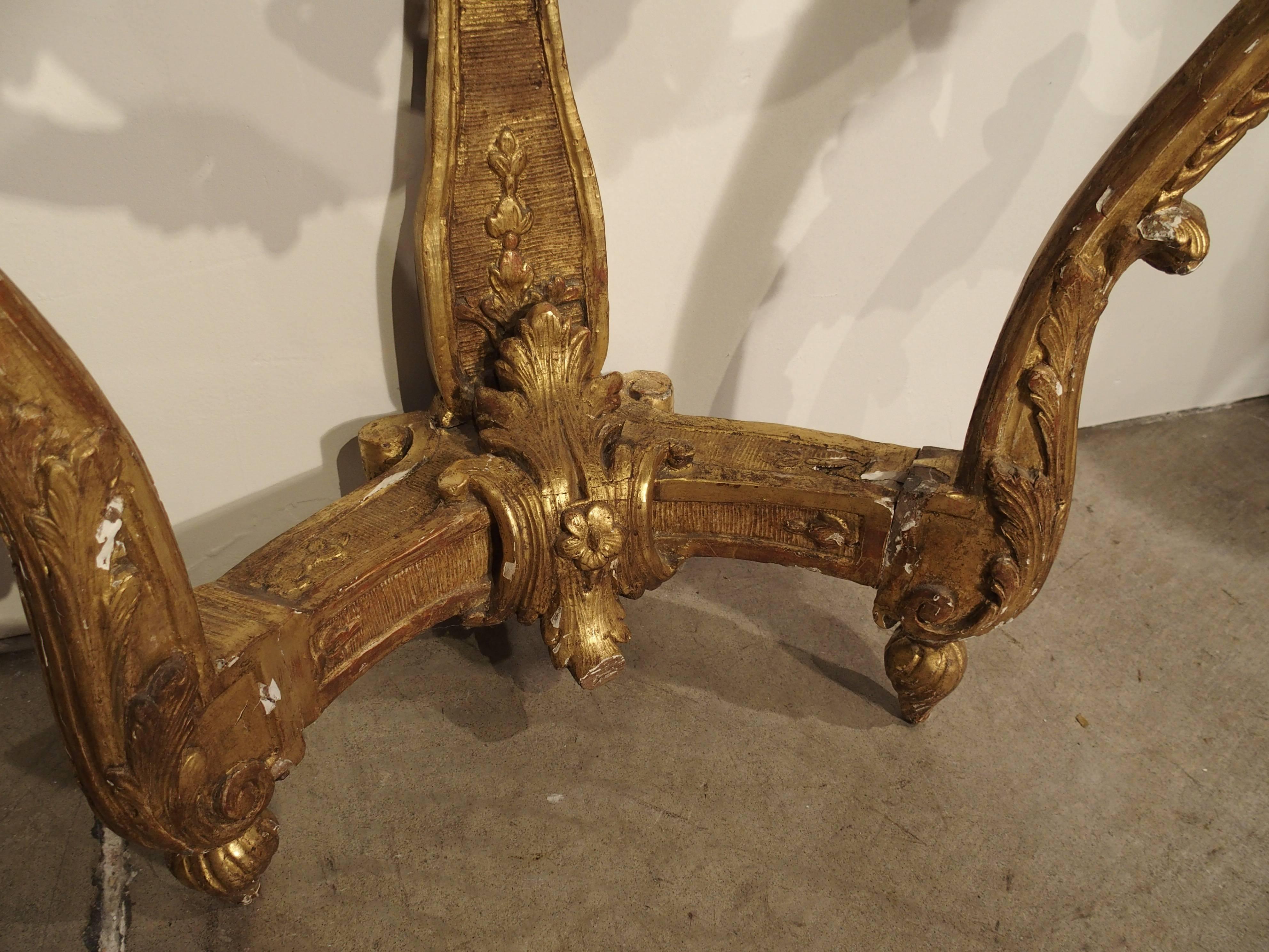 Beautiful Period Louis XIV Giltwood Console with Original Marble 4