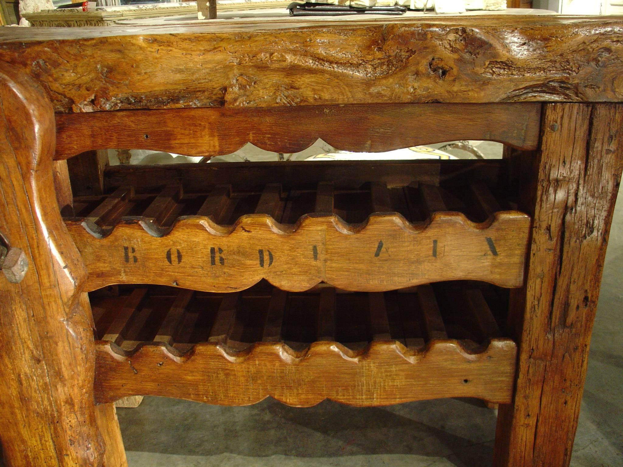 Oak 'Bordeaux' Workbench Wine Carrier from France