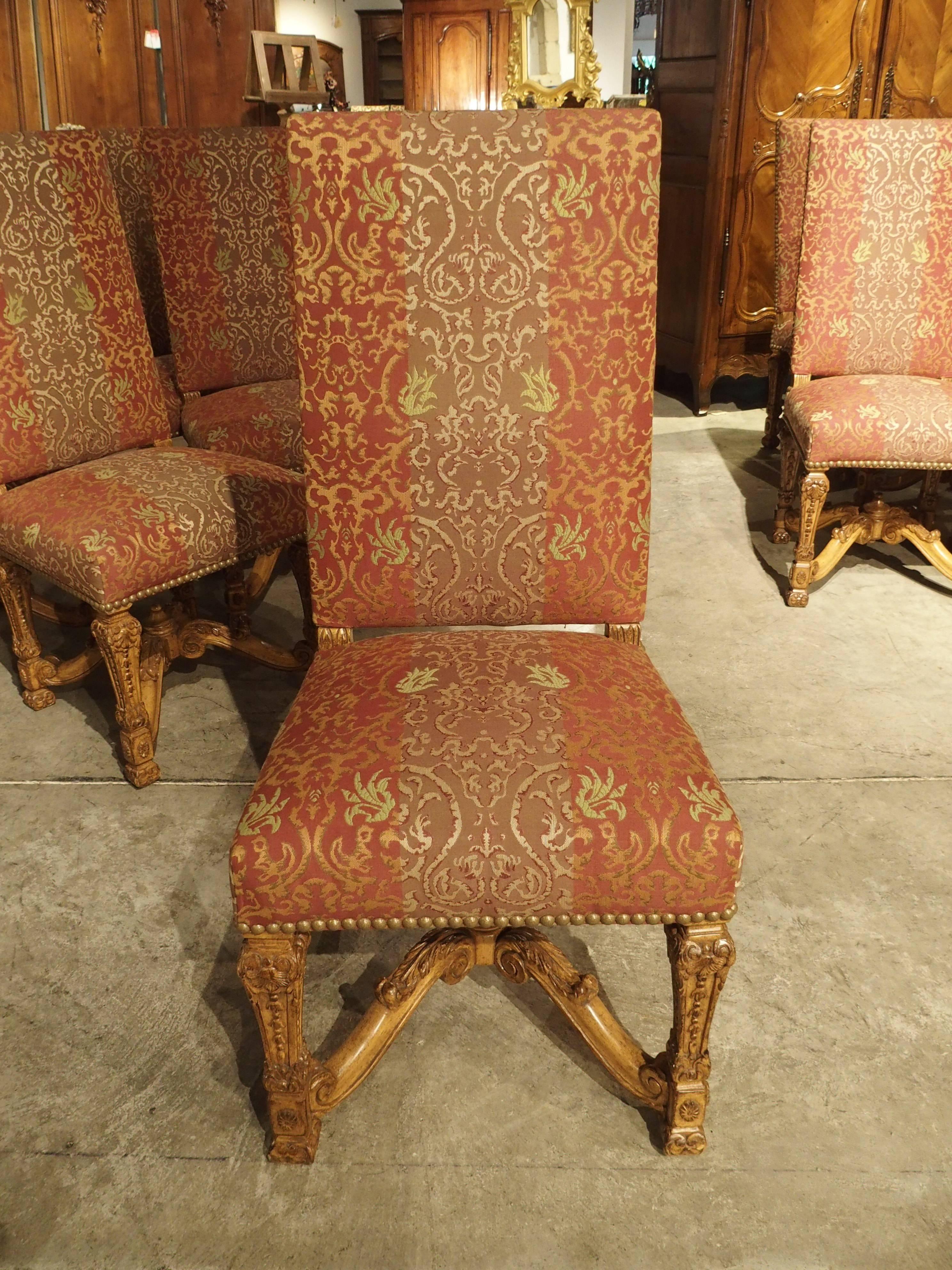 20th Century Set of 12 Louis XIV Carved Dining Chairs