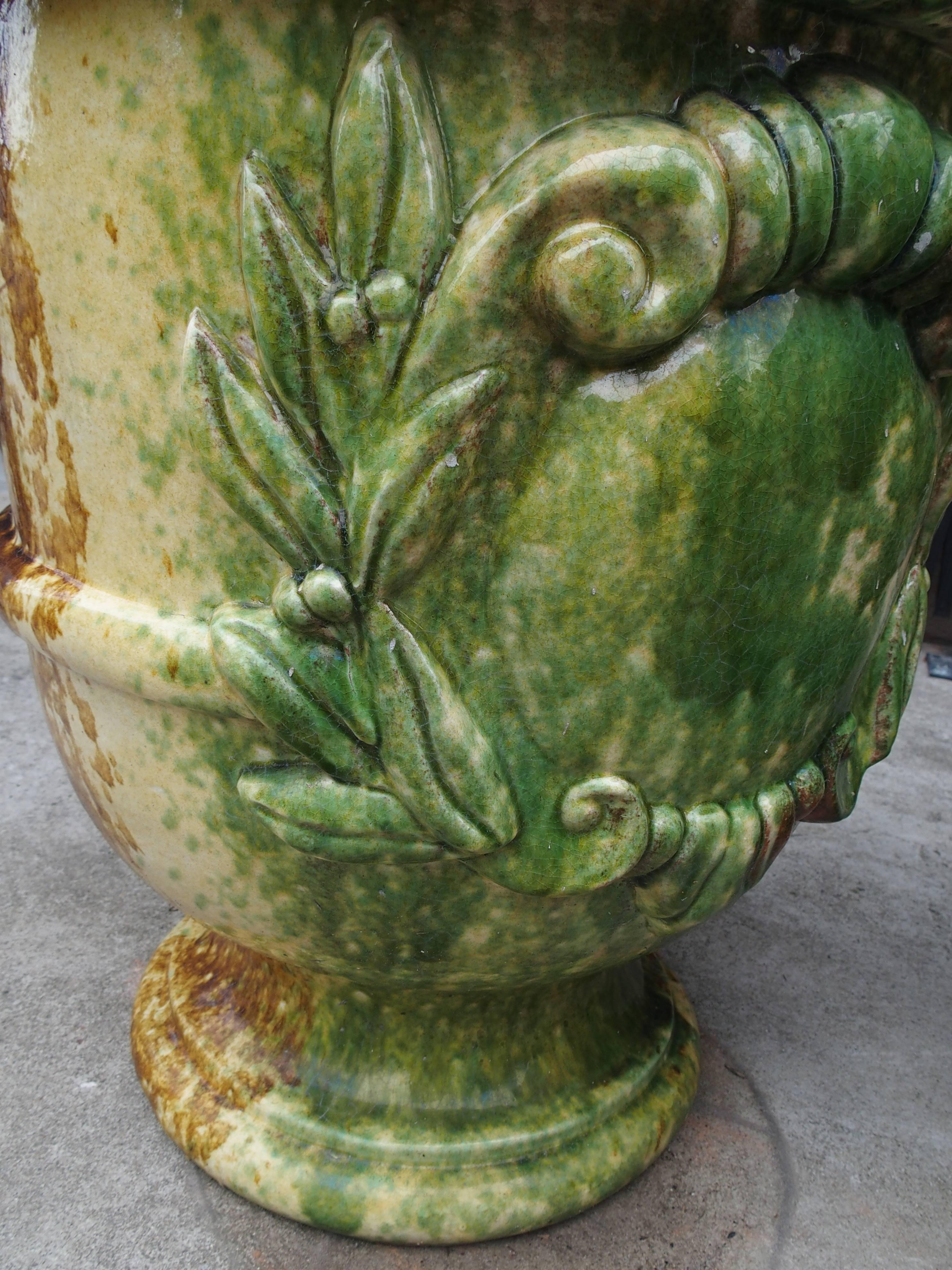 Pair of Glazed French Anduze Pots 1
