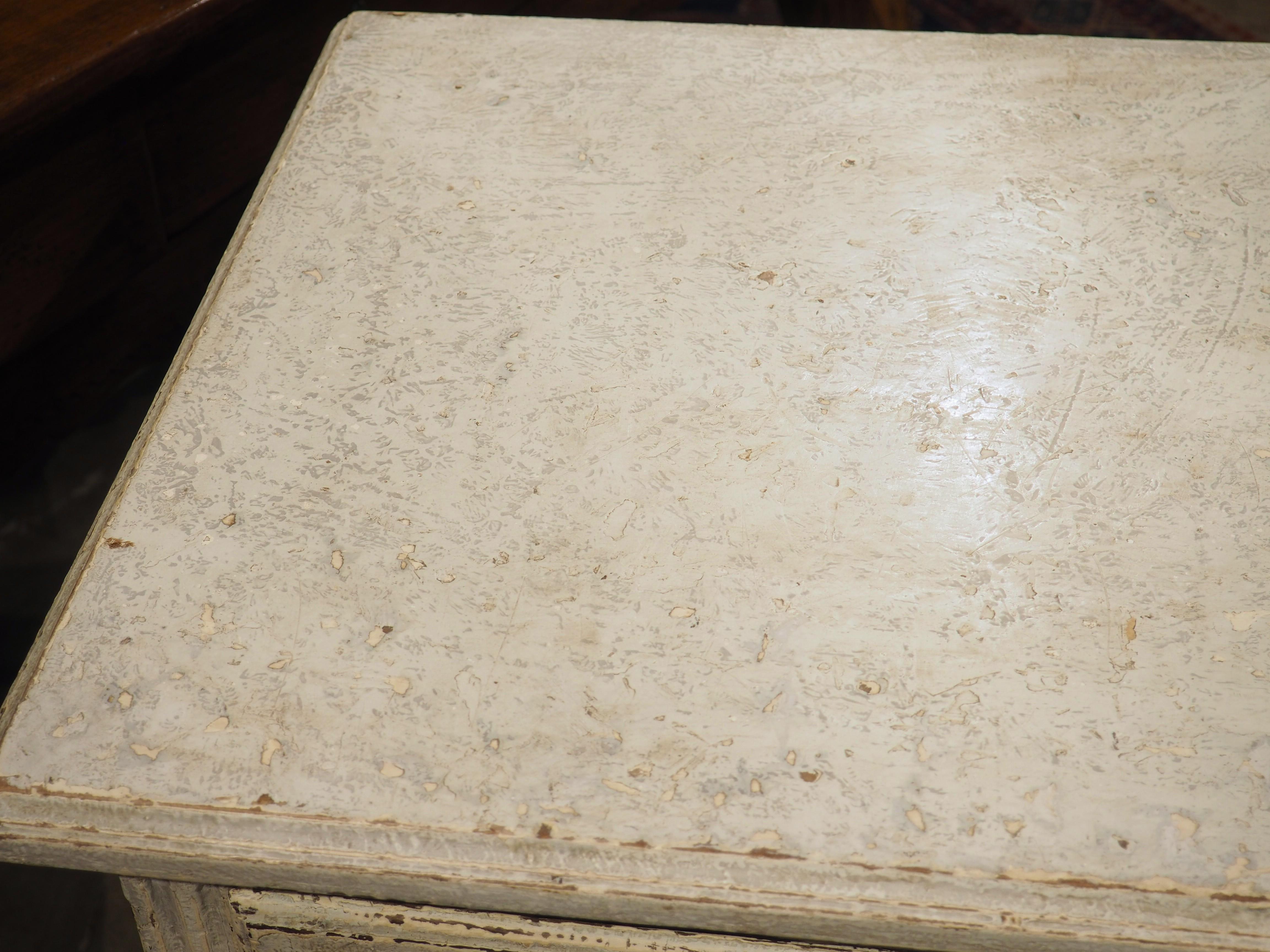 19th Century Painted French Louis XVI Style 2-Drawer Commode Sauteuse In Good Condition For Sale In Dallas, TX