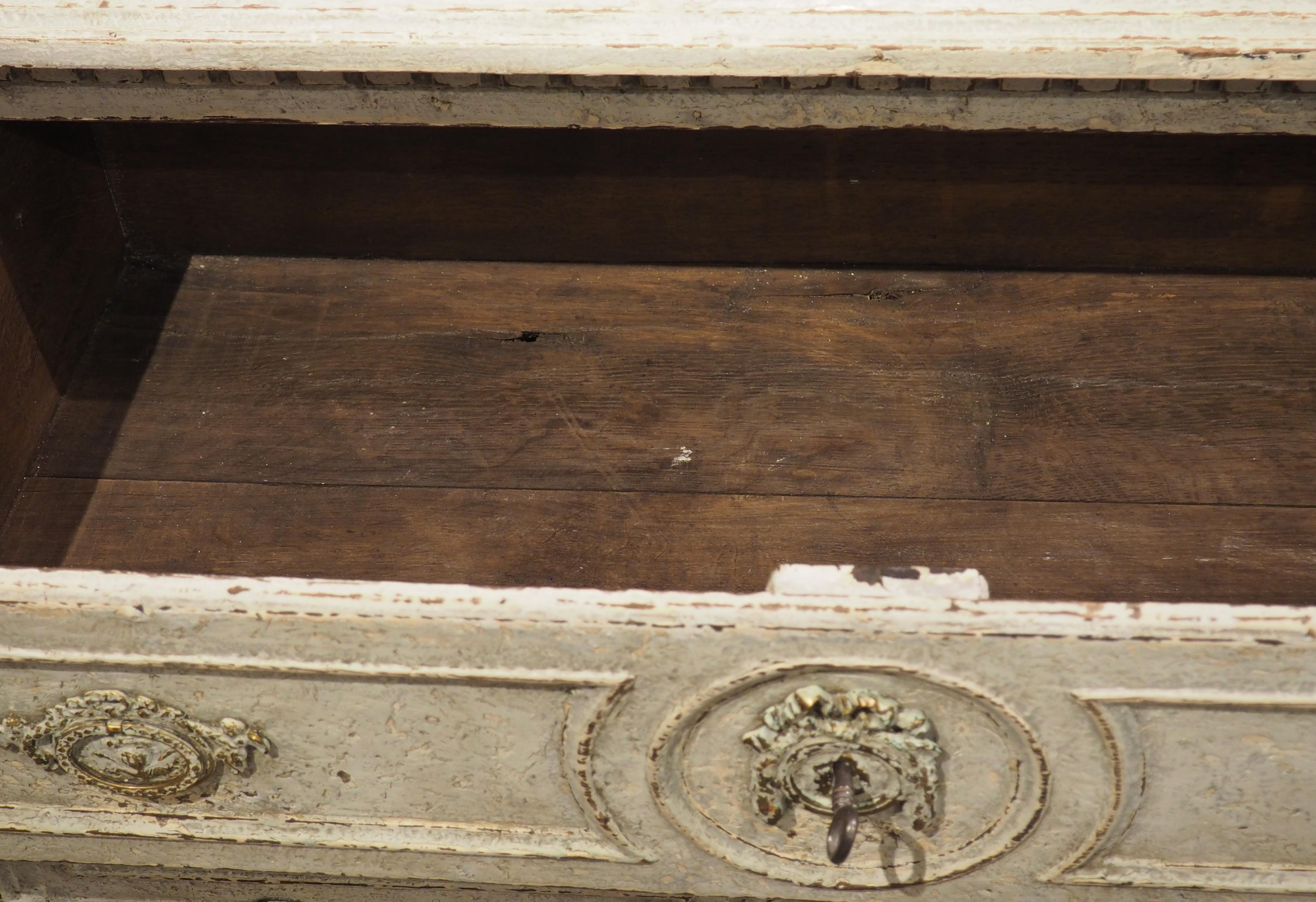 19th Century Painted French Louis XVI Style 2-Drawer Commode Sauteuse For Sale 8