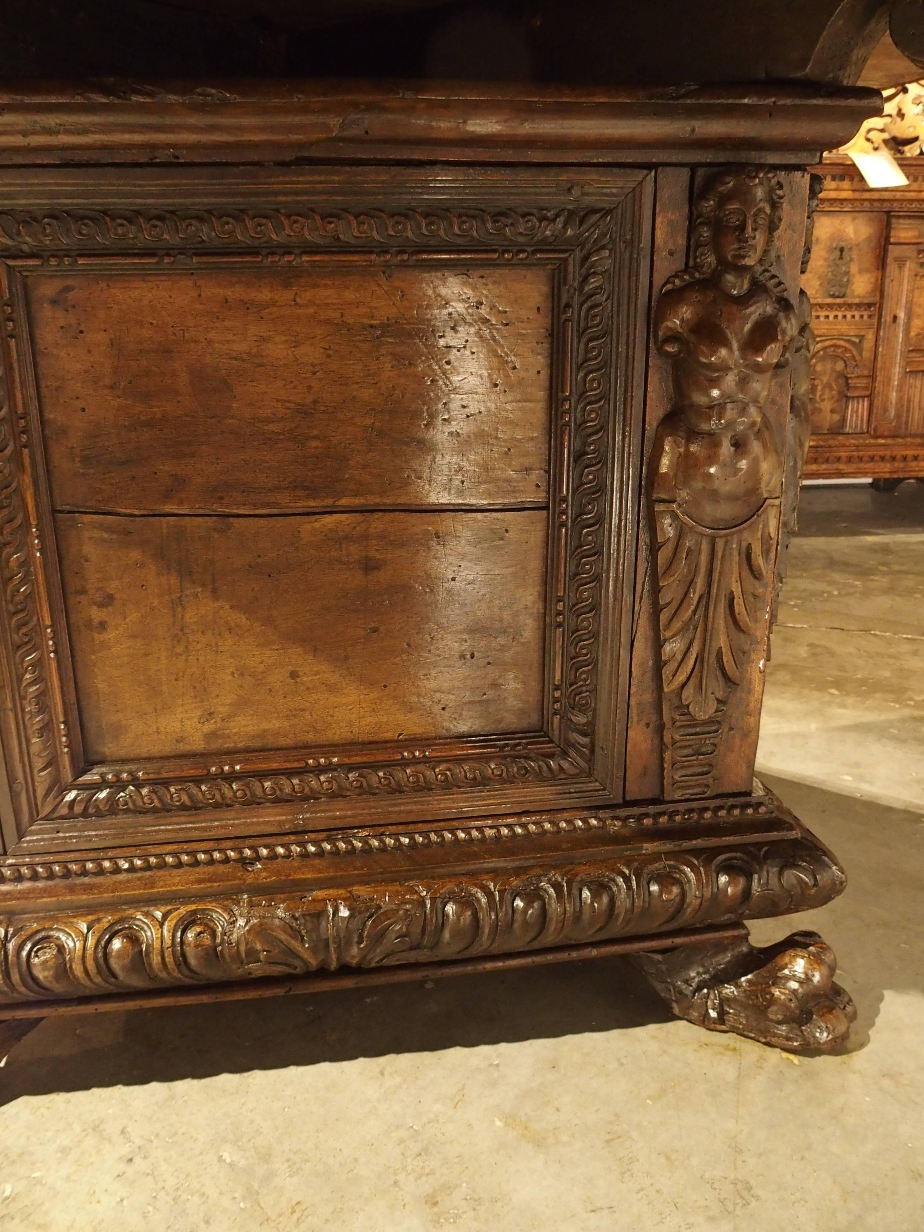 18th Century and Earlier Period High Renaissance Walnut Wood Octagonal Center Table from Northern Italy,