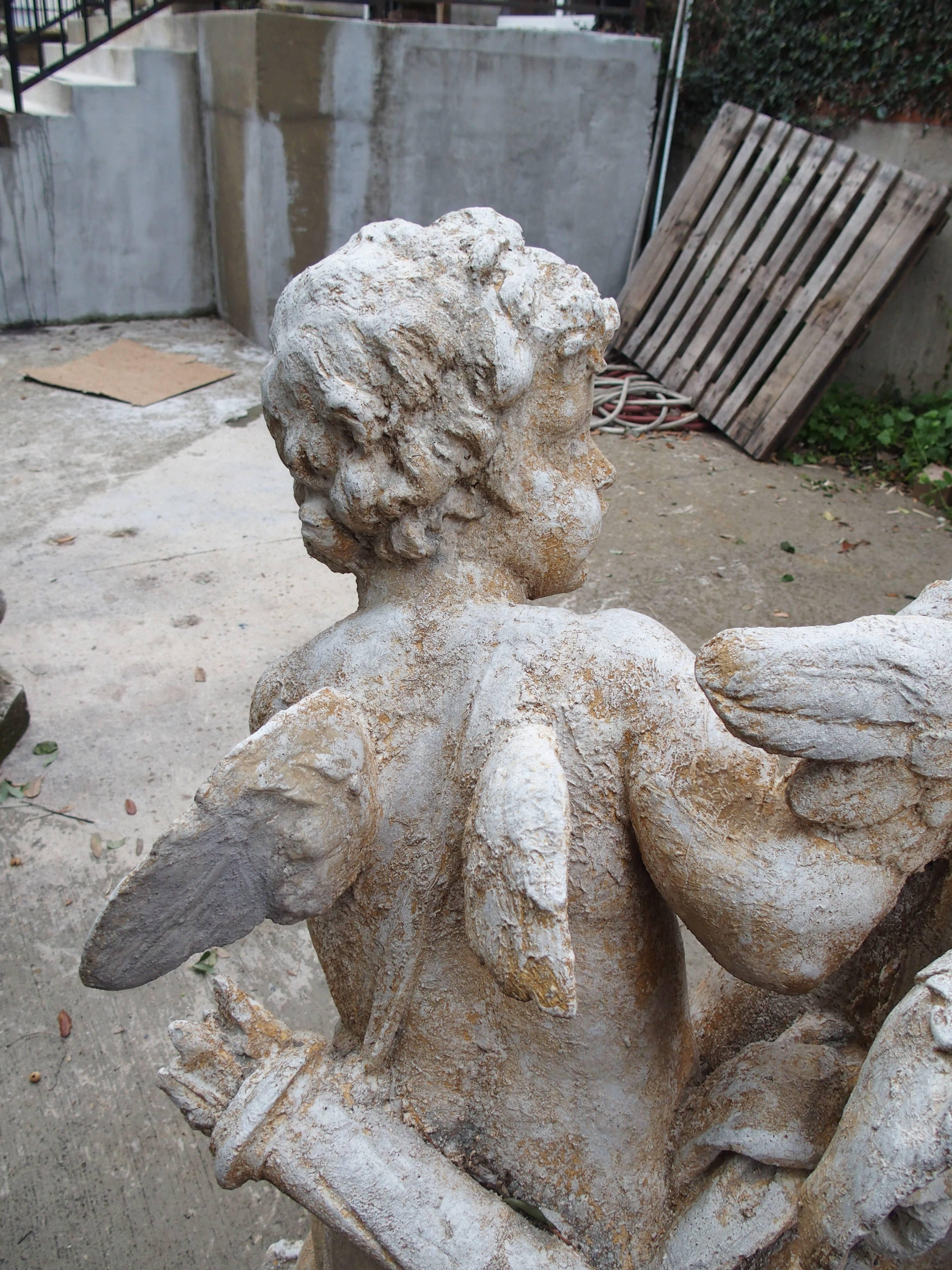 Cast Stone Cupids Garden Statue from France 1