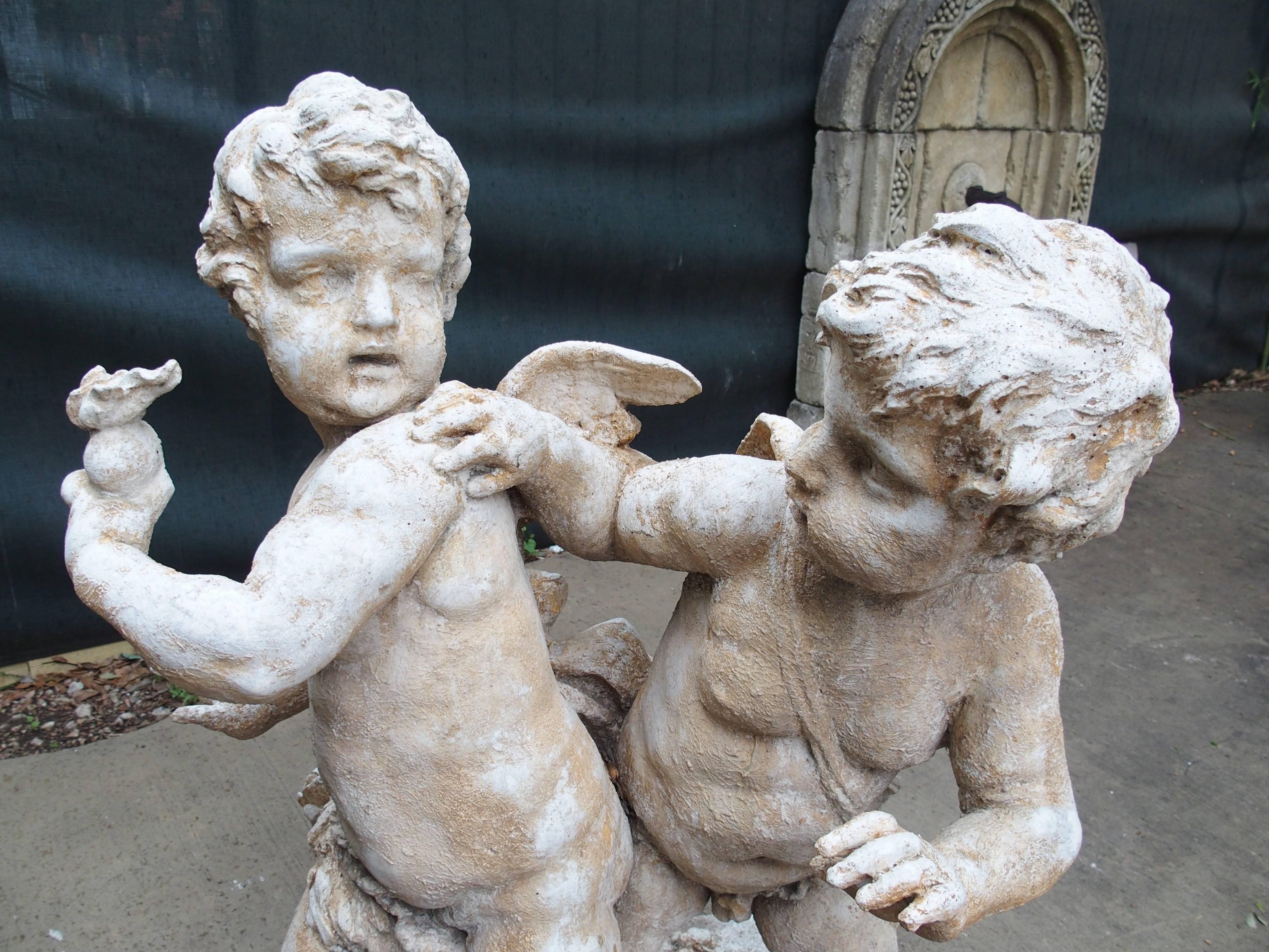 Cast Stone Cupids Garden Statue from France 2