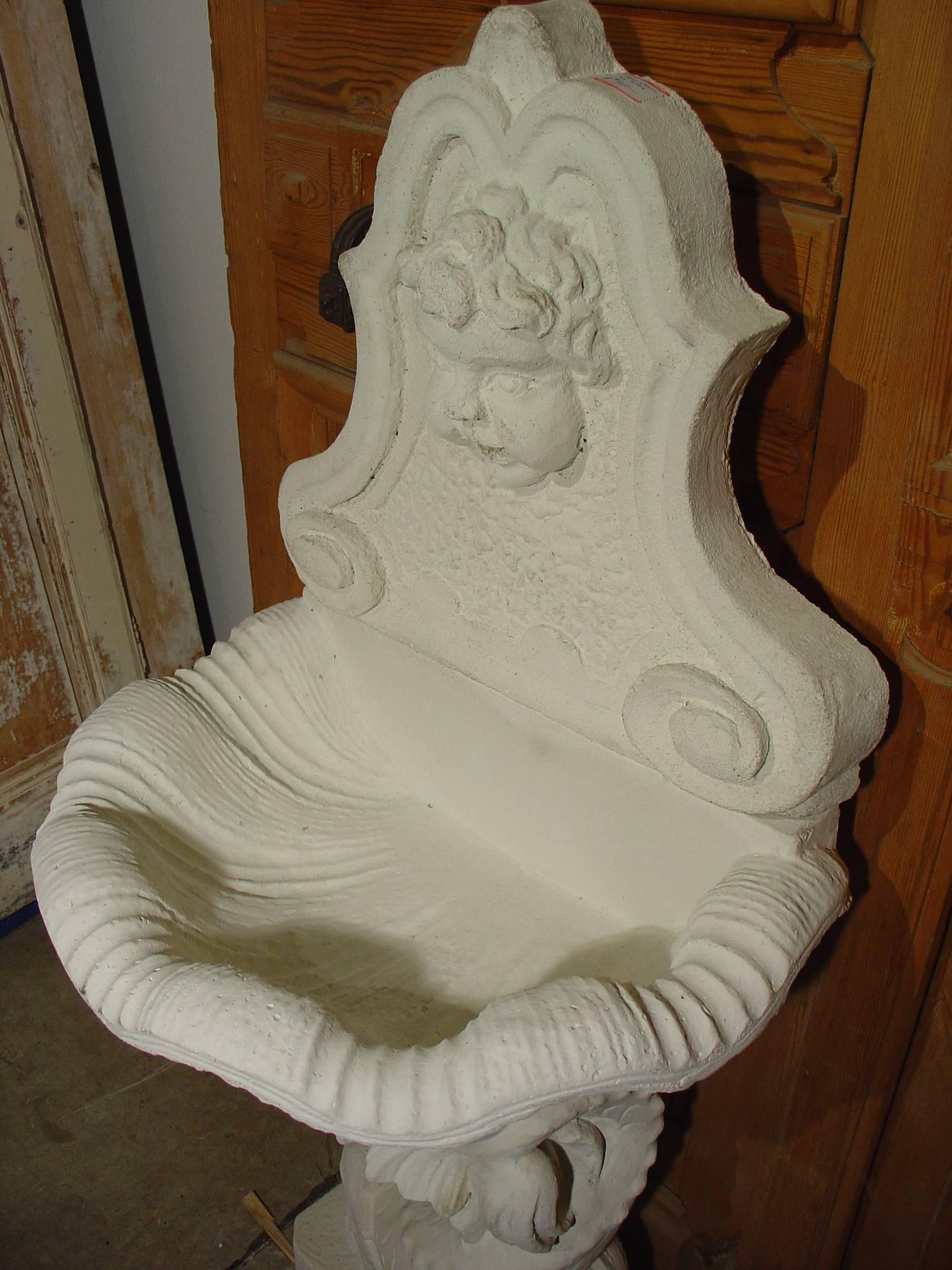 Small Cast Stone French Dolphin Wall Fountain 2