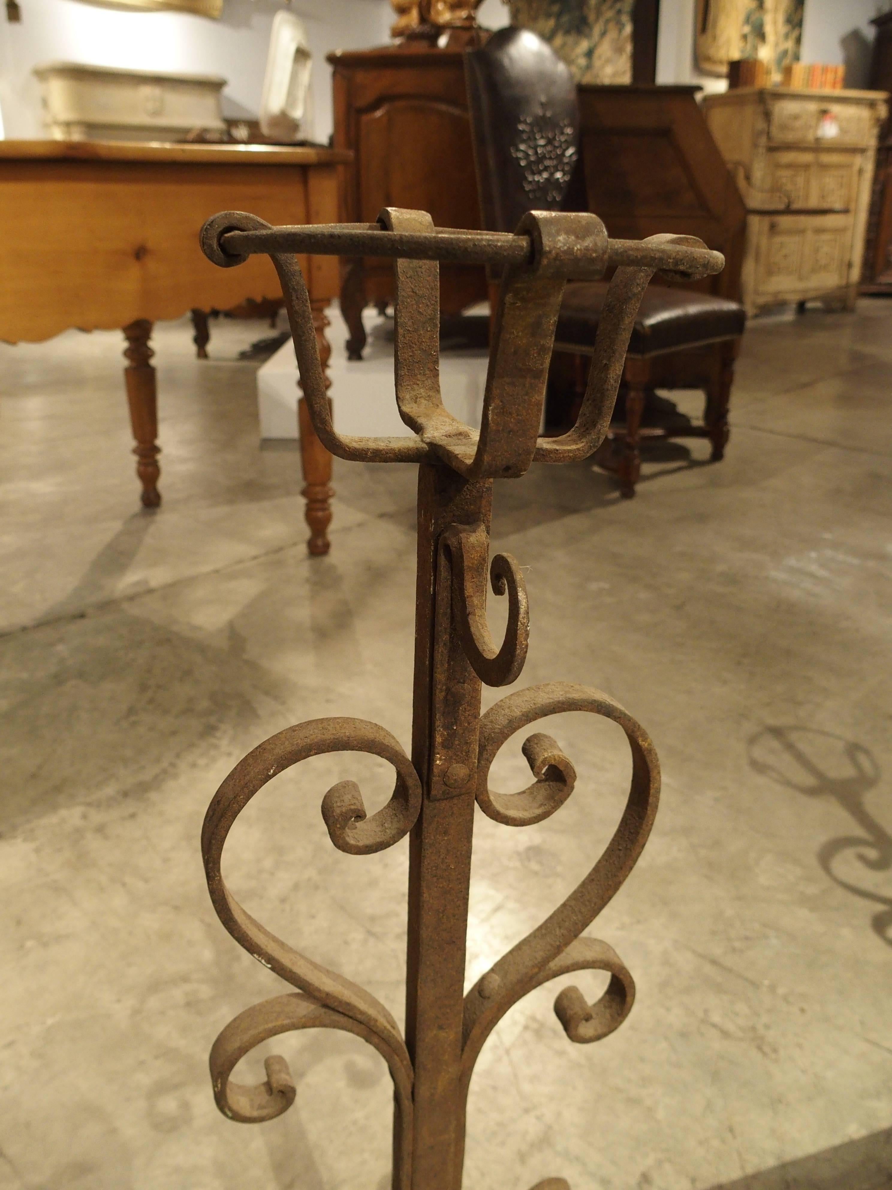 Antique One-Piece Cooking Andiron from France, circa 1800 For Sale 1