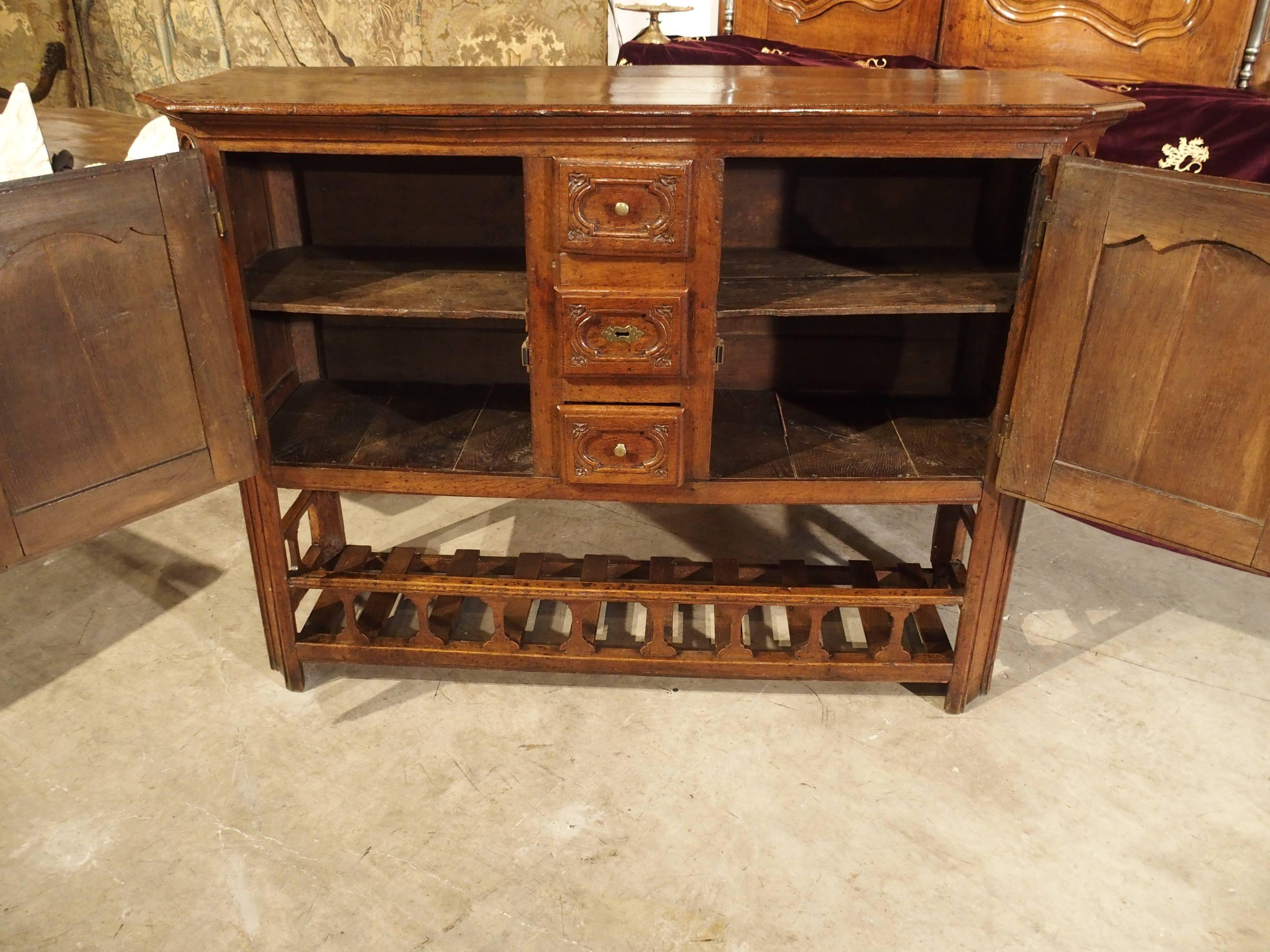 Oak Antique Country French Kitchen Buffet from the Early 1800s