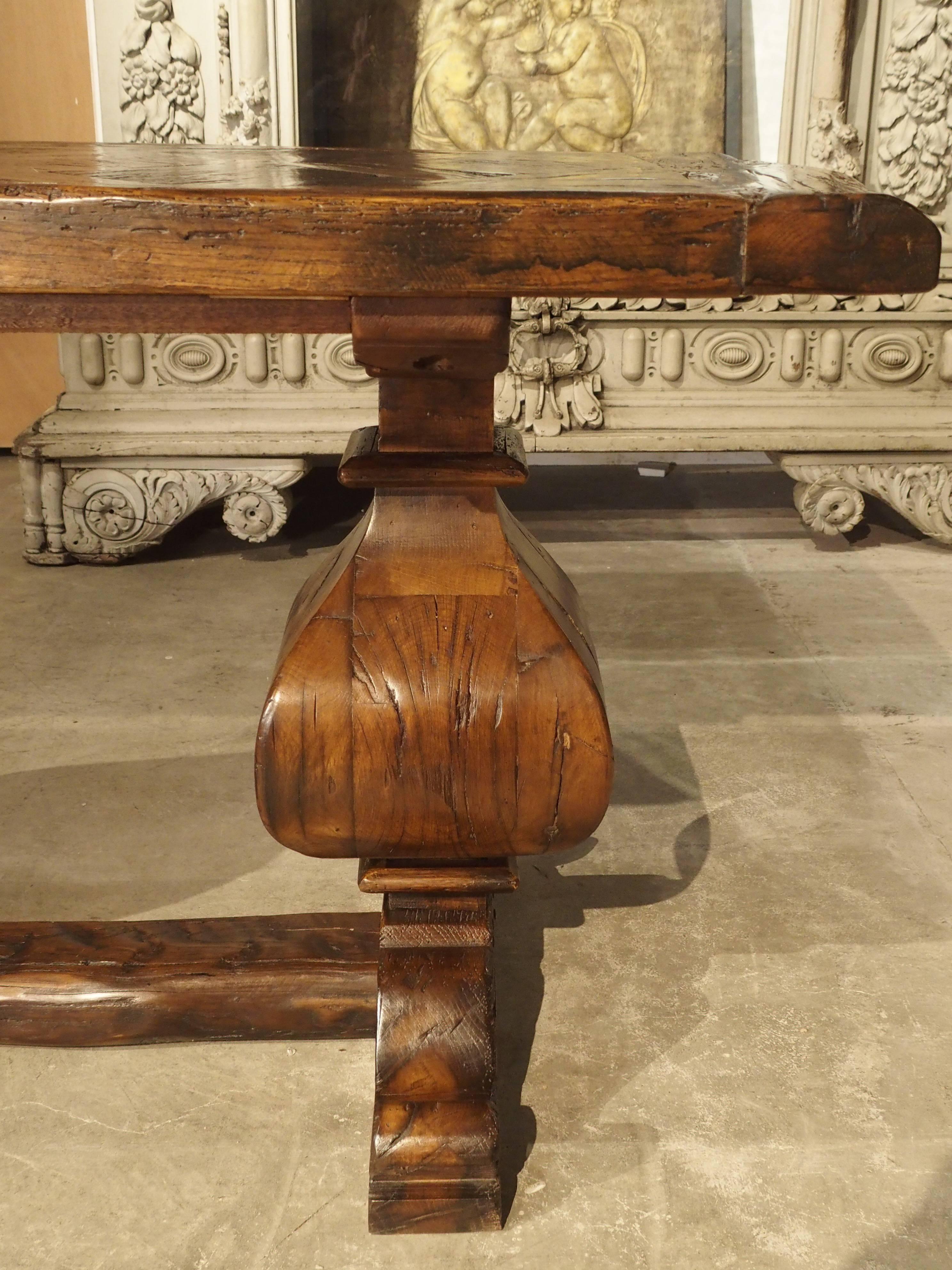 French Oak Sofa Table with Parquet Top 1