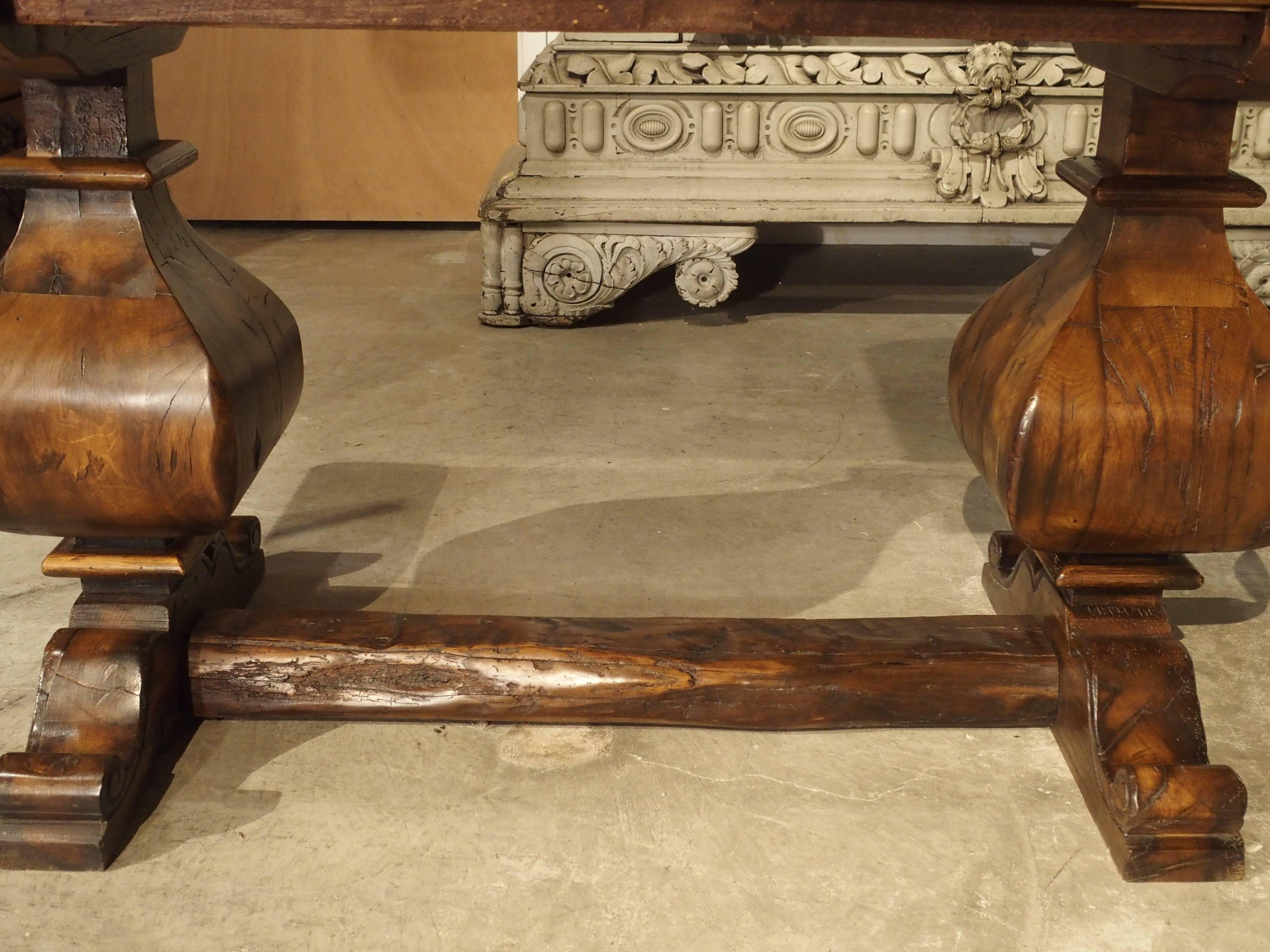 French Oak Sofa Table with Parquet Top 5