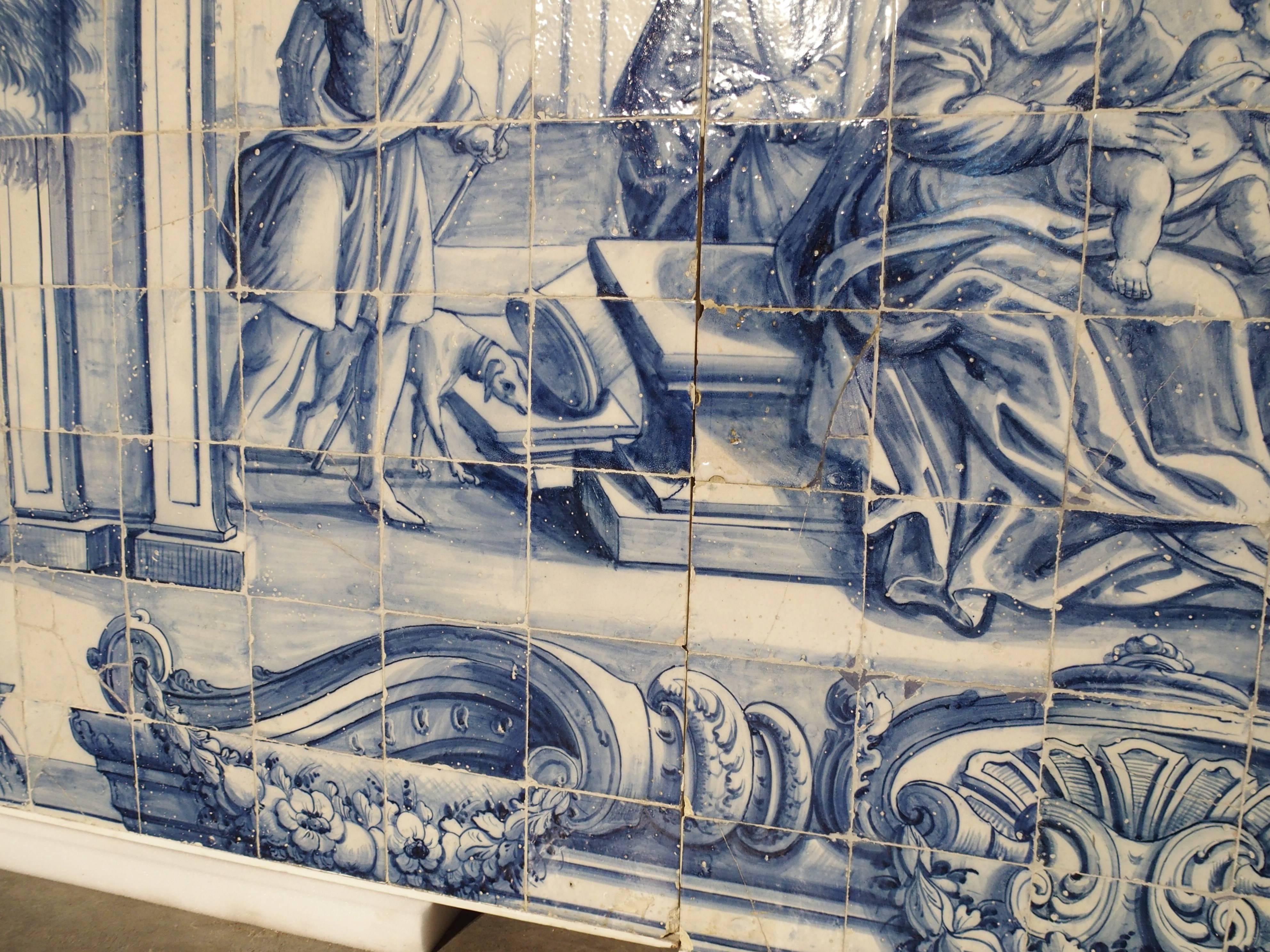 Large 18th Century Portuguese Azulejo Mural Plaque 2