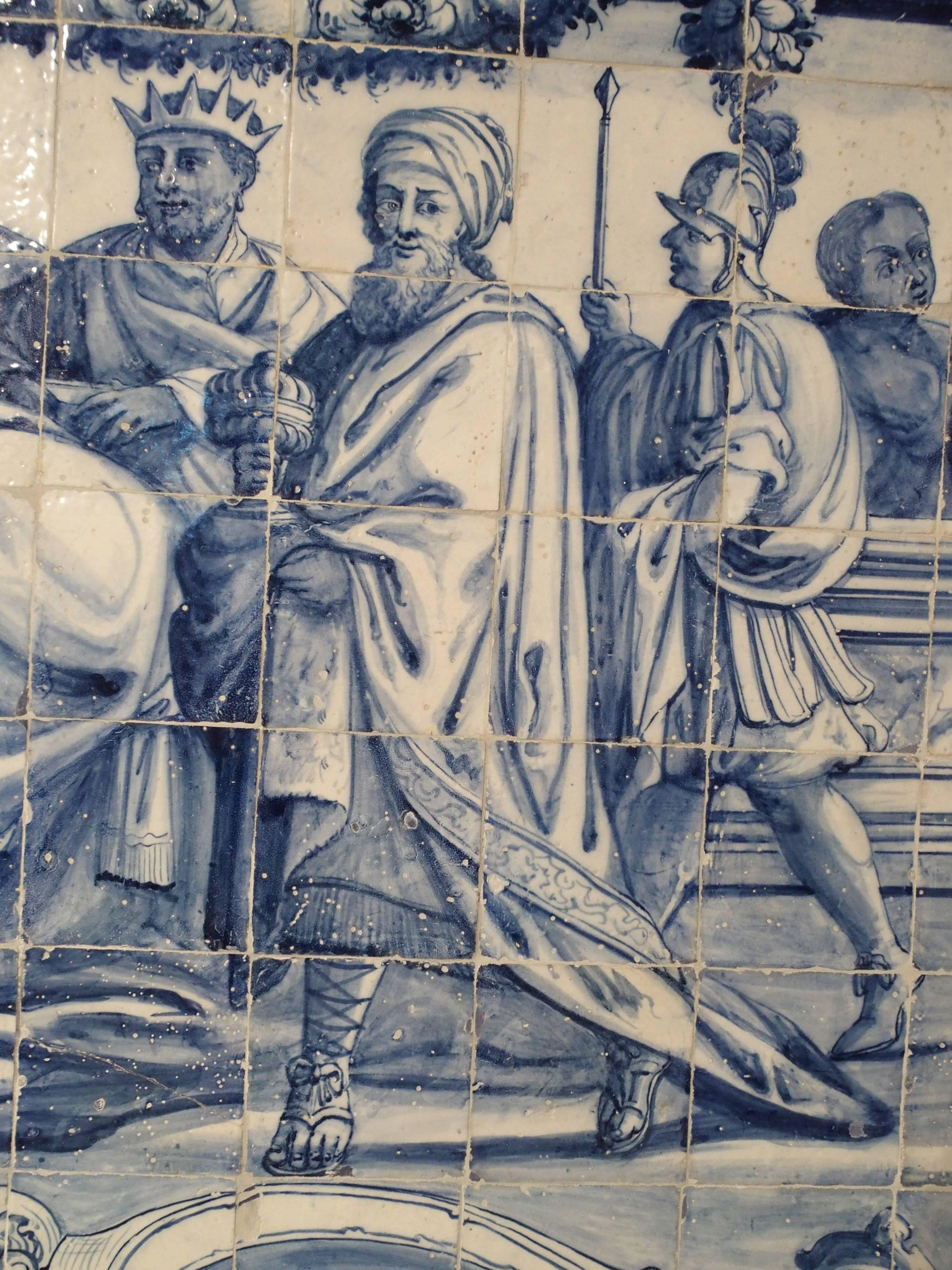 Large 18th Century Portuguese Azulejo Mural Plaque 4