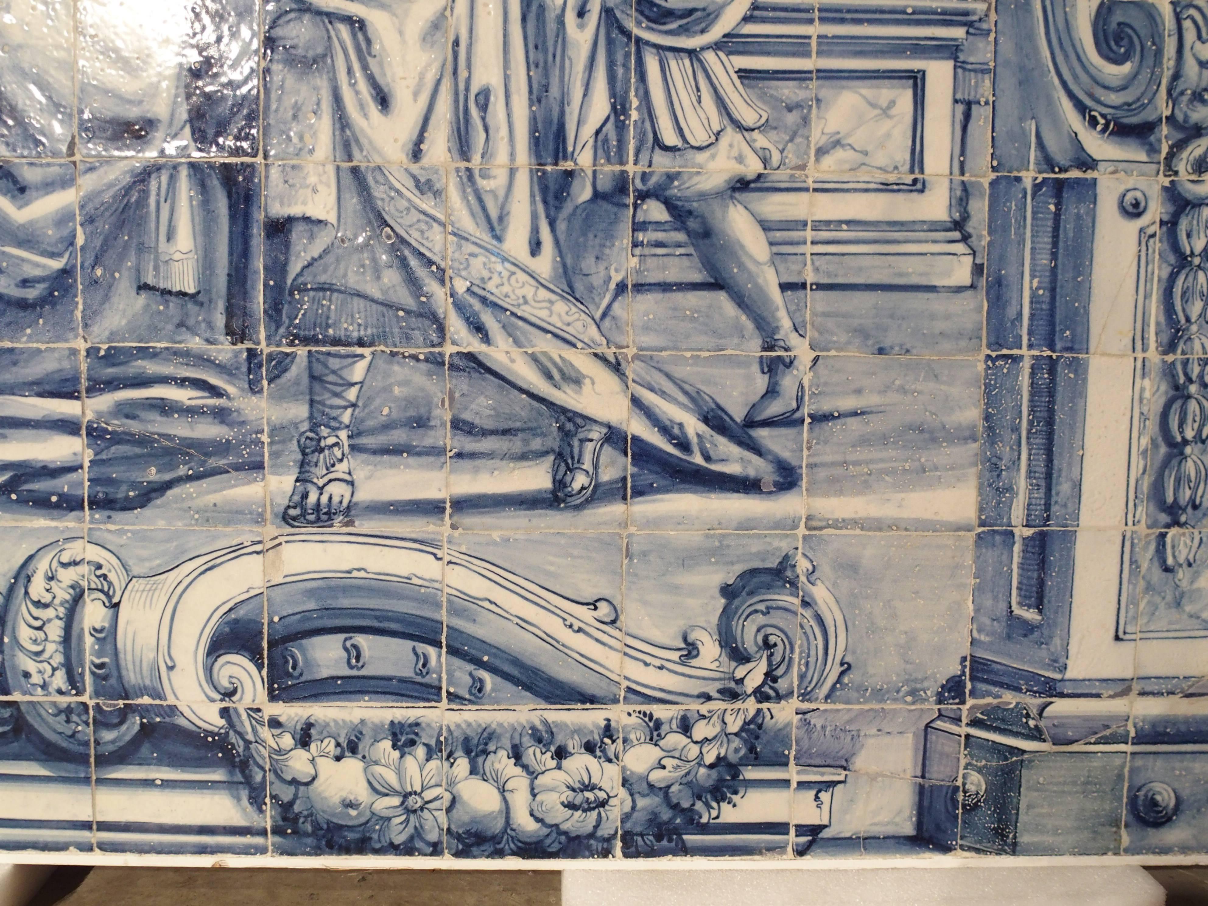 Large 18th Century Portuguese Azulejo Mural Plaque 5