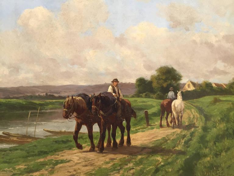 Pair of Antique French Horse Paintings by Quinton at 1stDibs antique