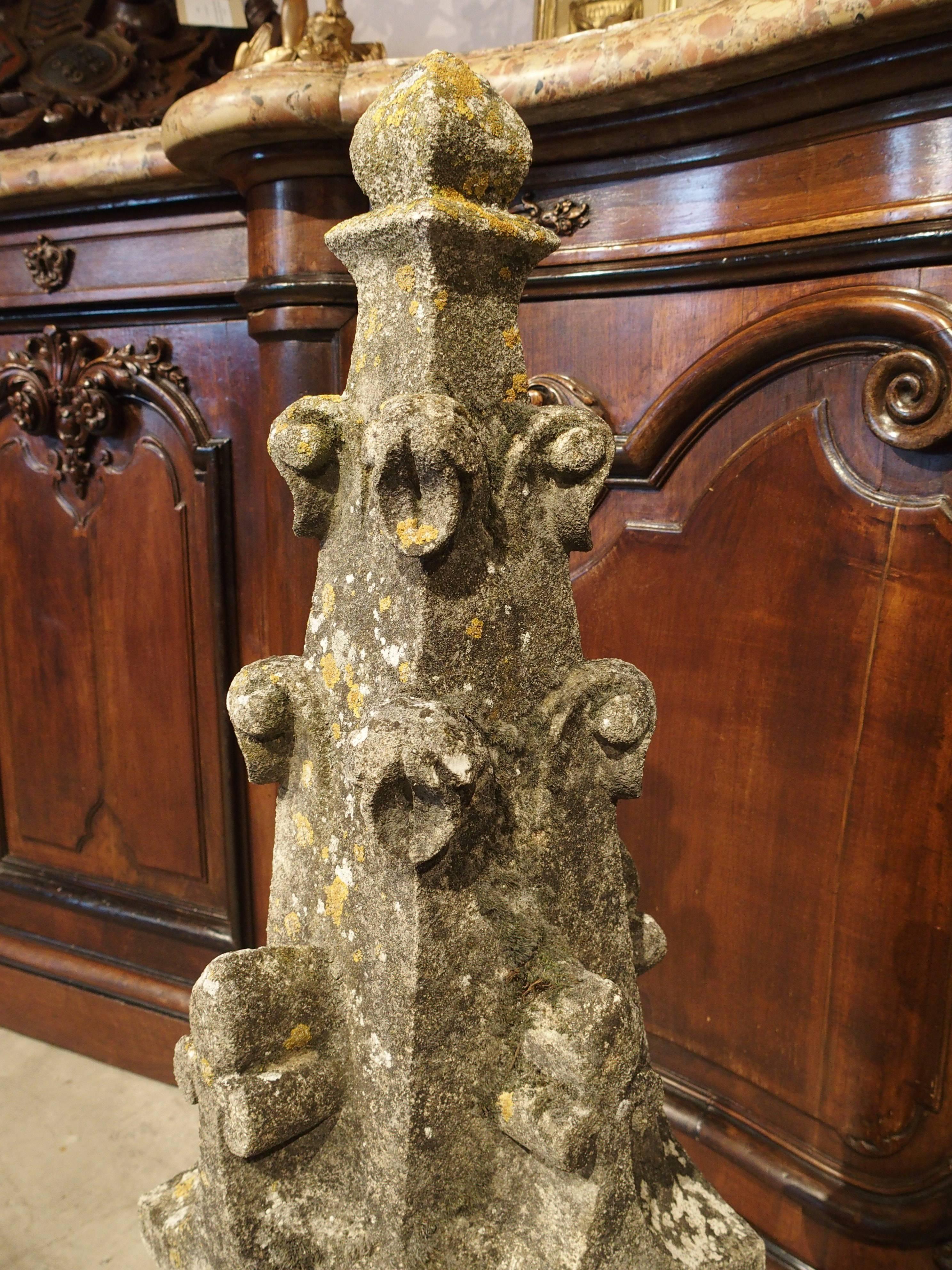 Pair of Carved Neo-Gothic Stone Cathedral Spires from France, 1800s 1