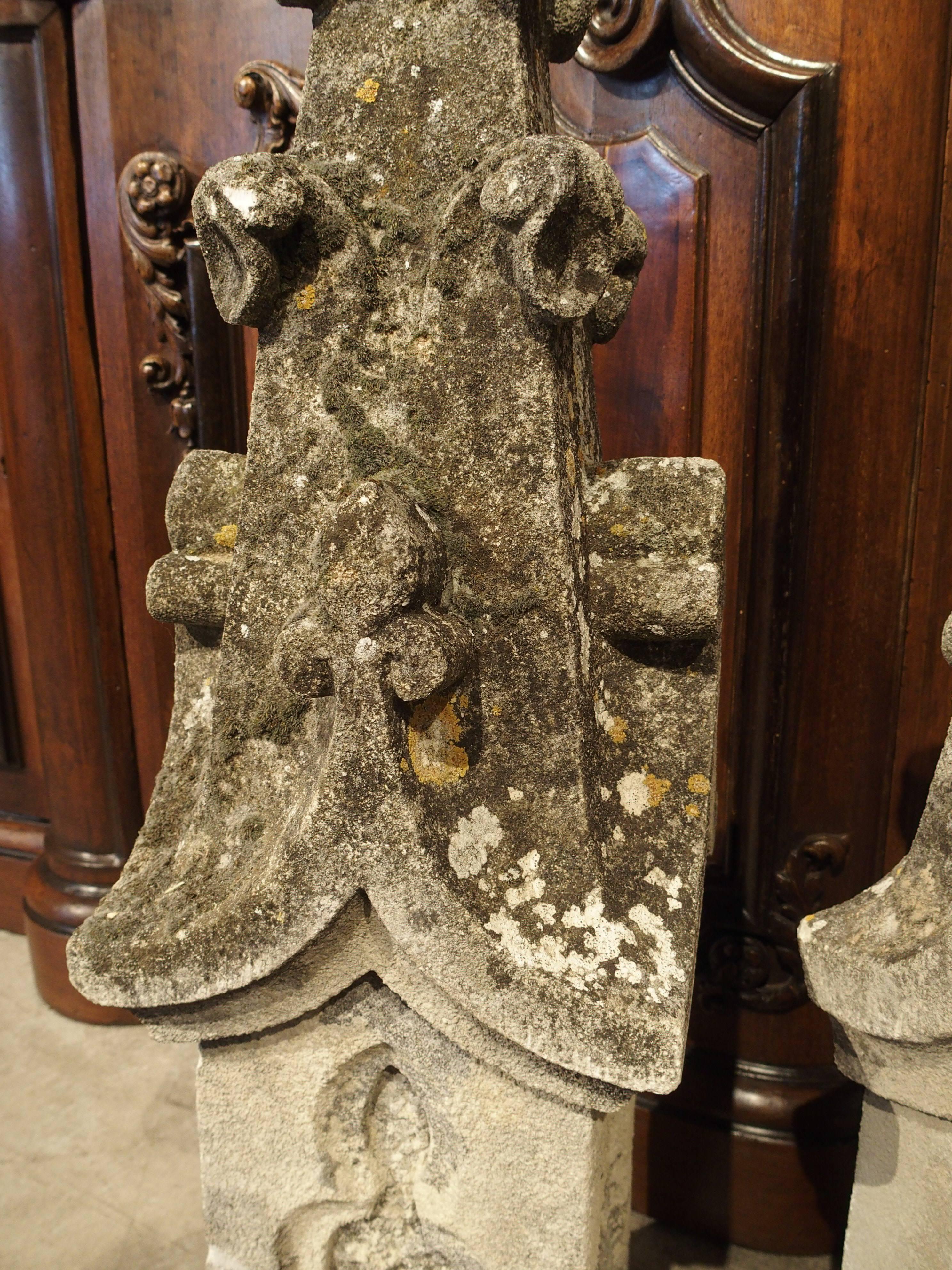 Pair of Carved Neo-Gothic Stone Cathedral Spires from France, 1800s 3