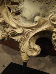Carved and Polychromed Rococo Cartouche on Stand, Flanders, 1857