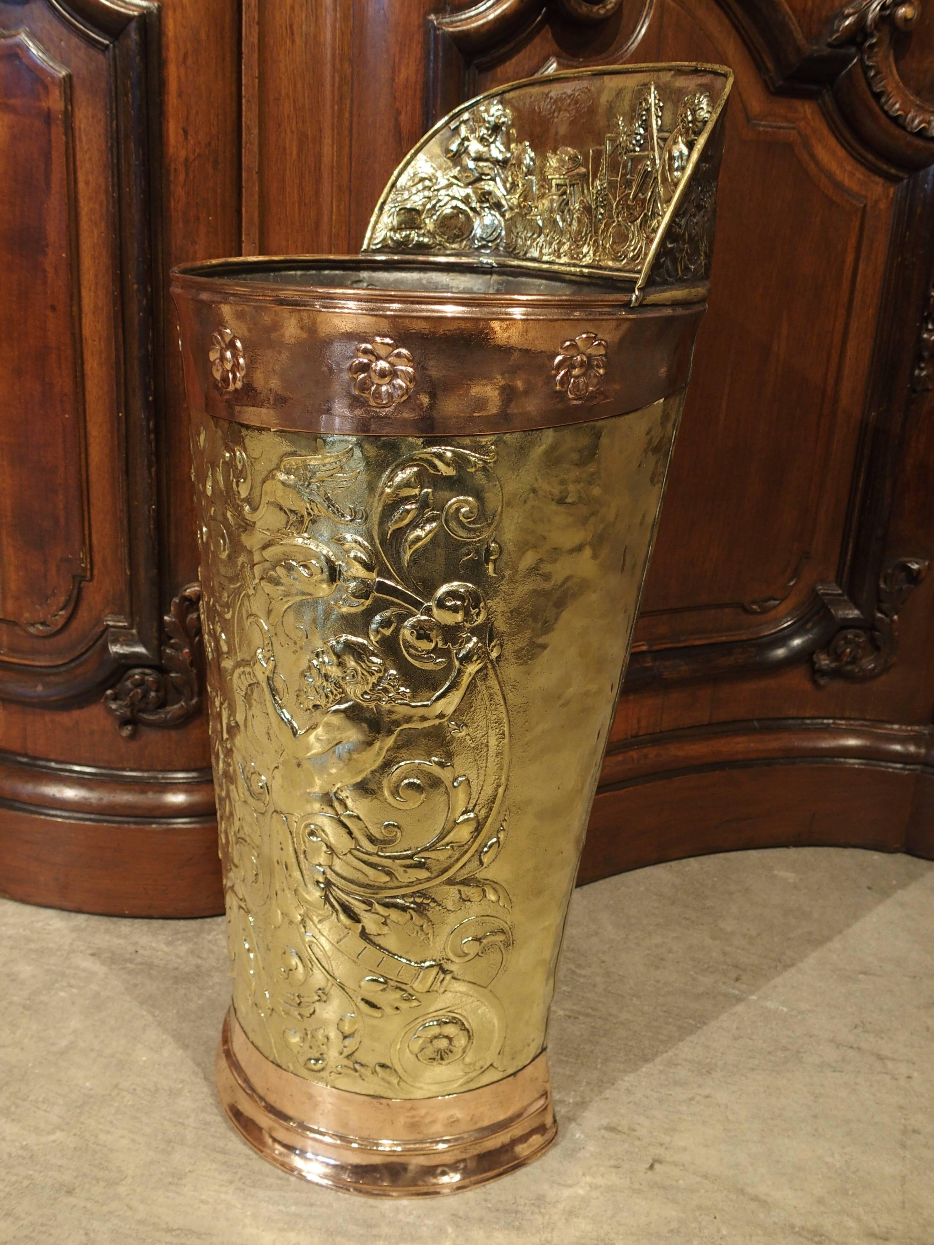 19th Century Brass and Copper French Umbrella Holder 3