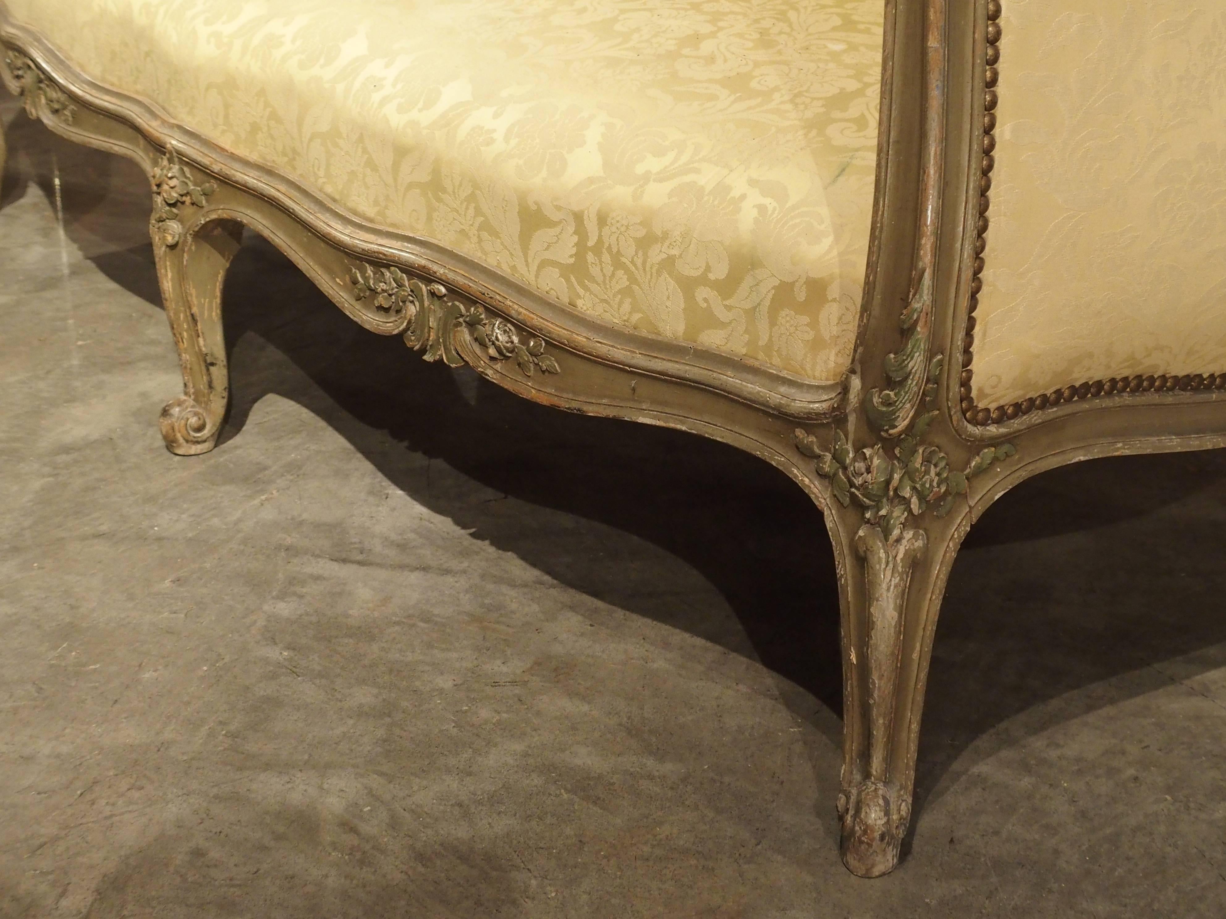 Painted Antique French Louis XV Style Canapé, 19th Century 1