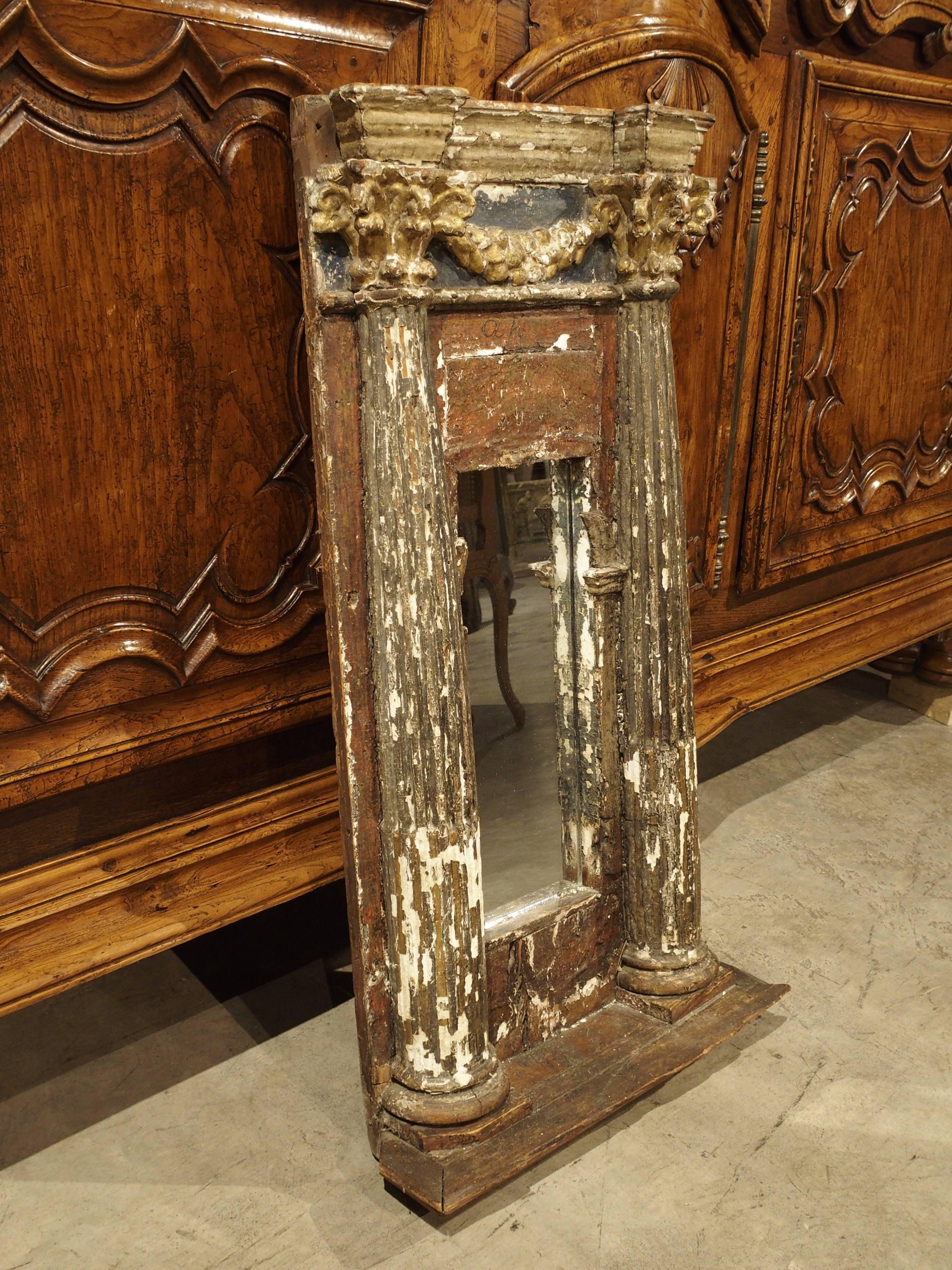 Classical Roman 17th Century Tabernacle Mirror from Italy