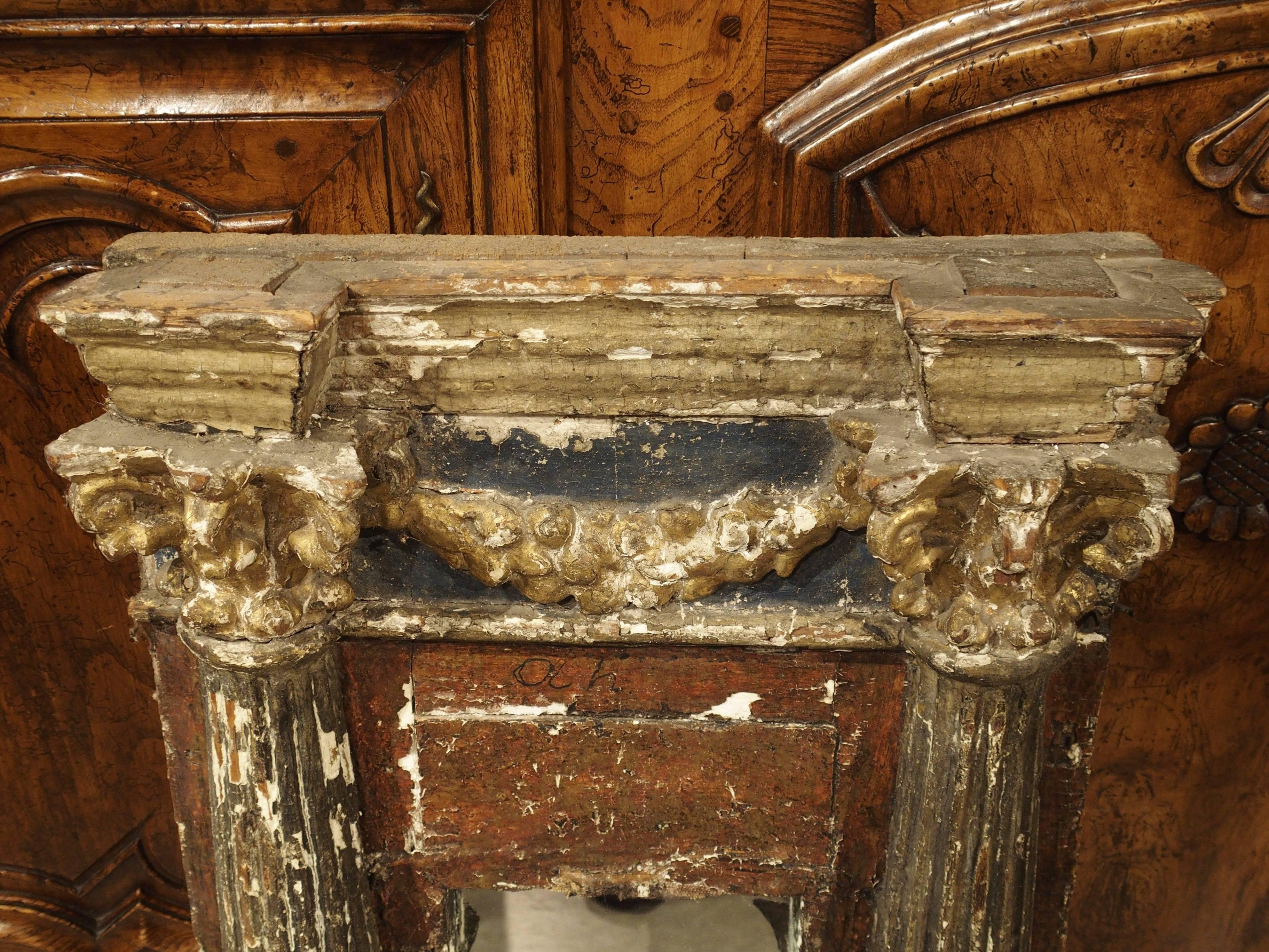 Italian 17th Century Tabernacle Mirror from Italy