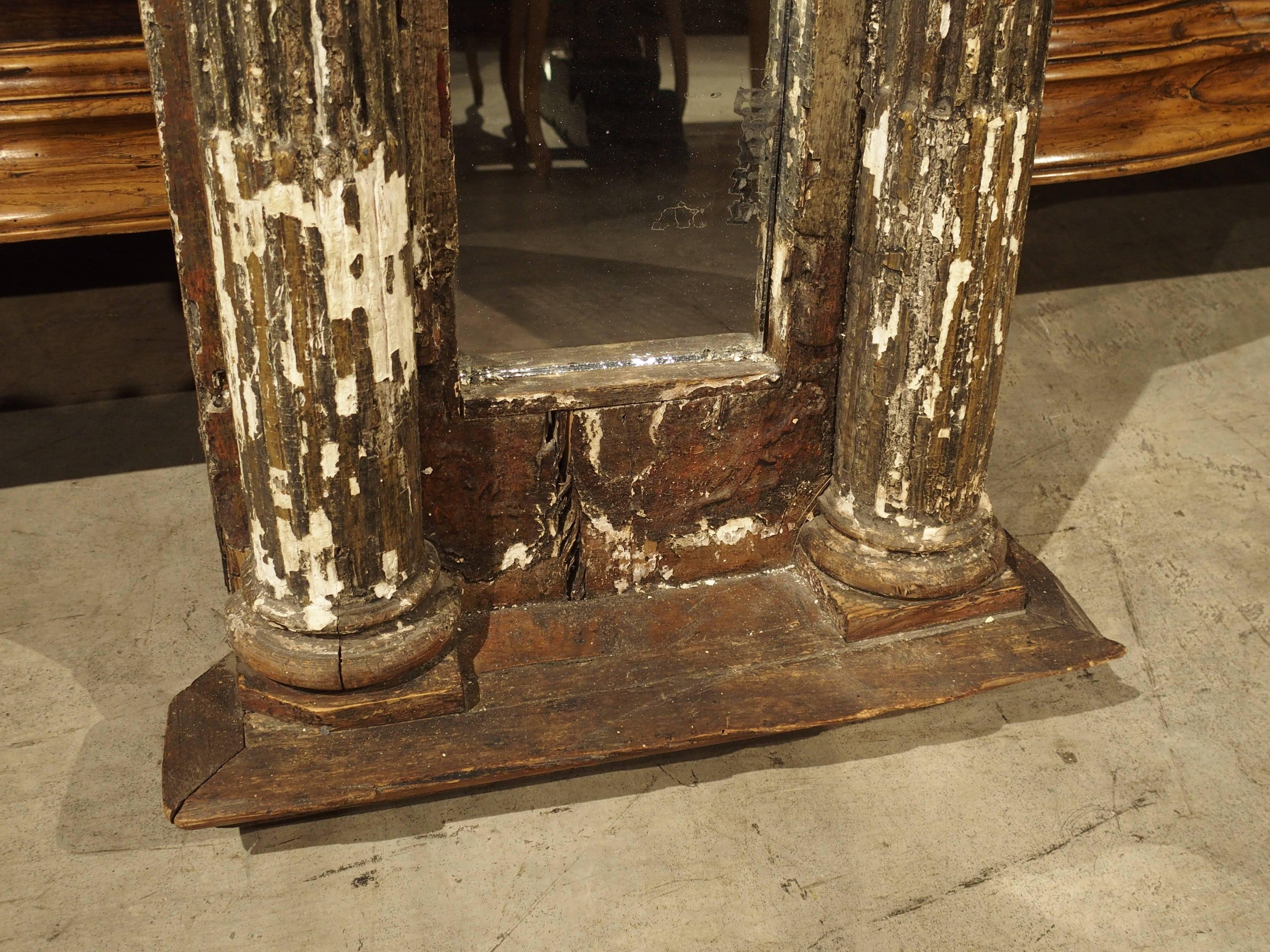 Carved 17th Century Tabernacle Mirror from Italy