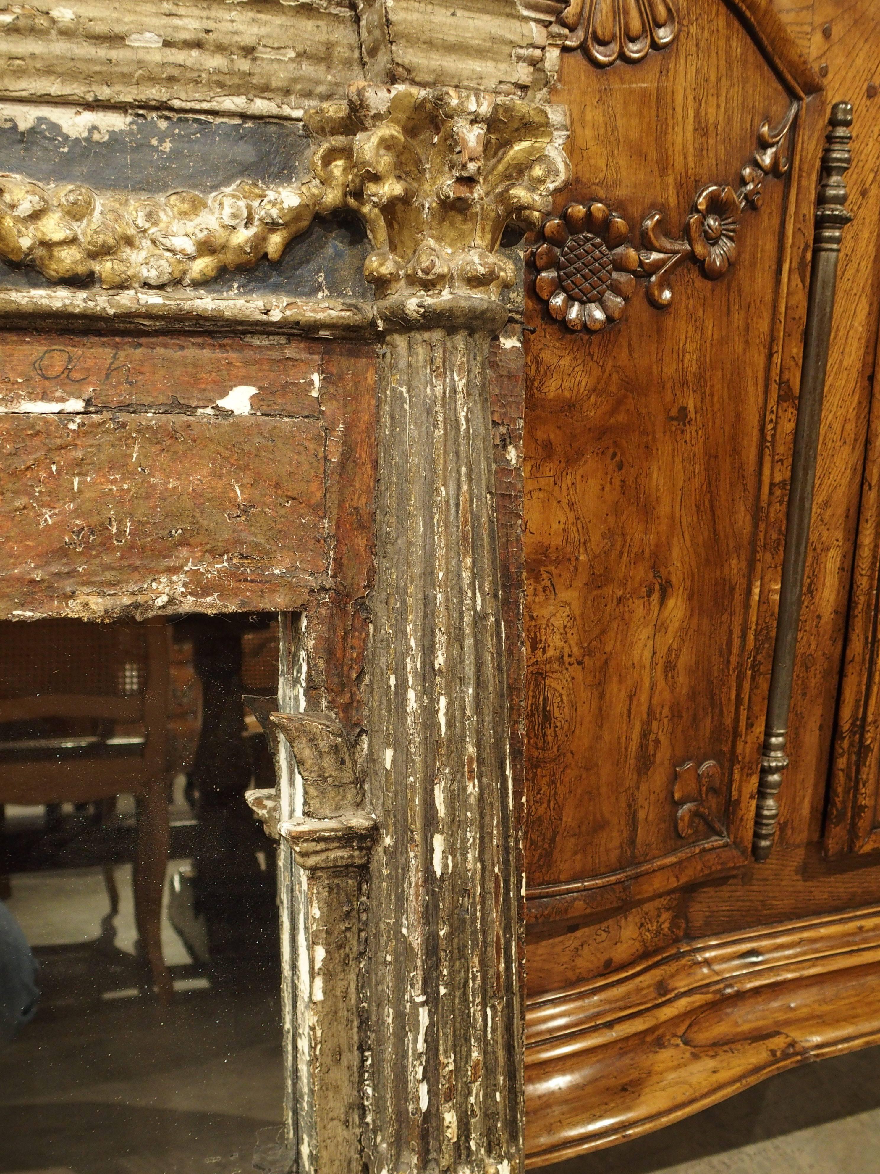 Wood 17th Century Tabernacle Mirror from Italy