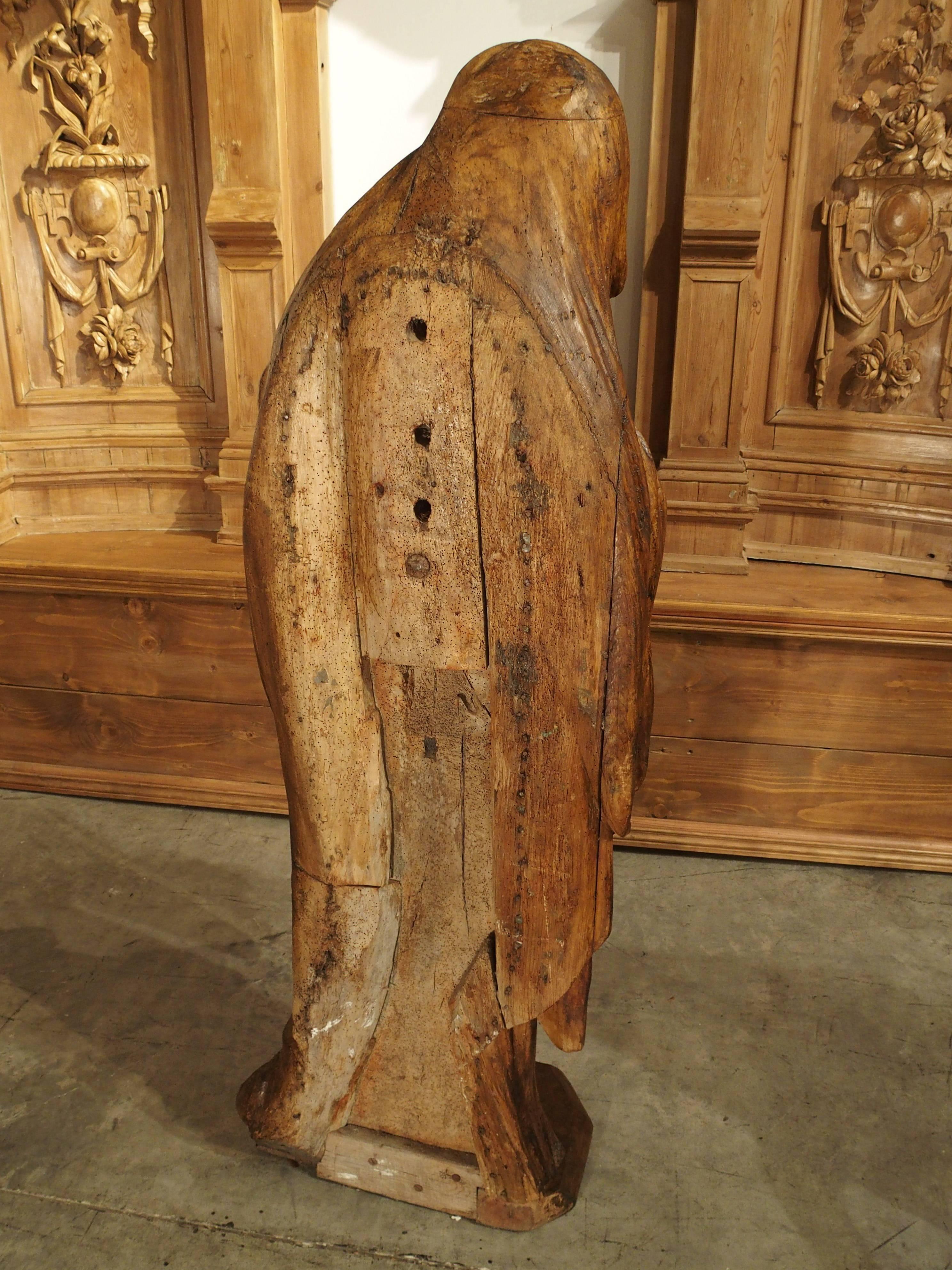 French 17th Century Carved Wooden Statue from France