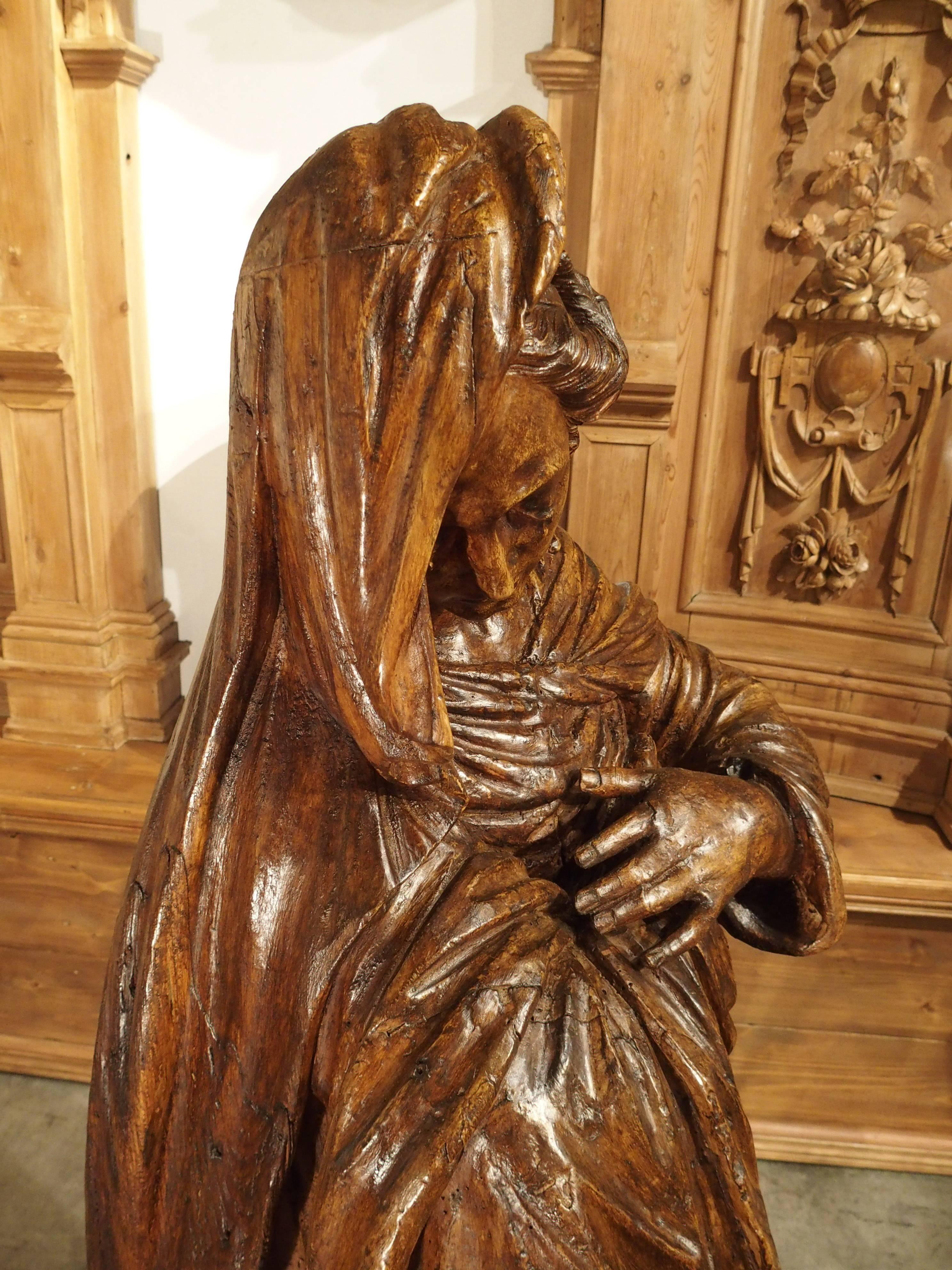 18th Century and Earlier 17th Century Carved Wooden Statue from France