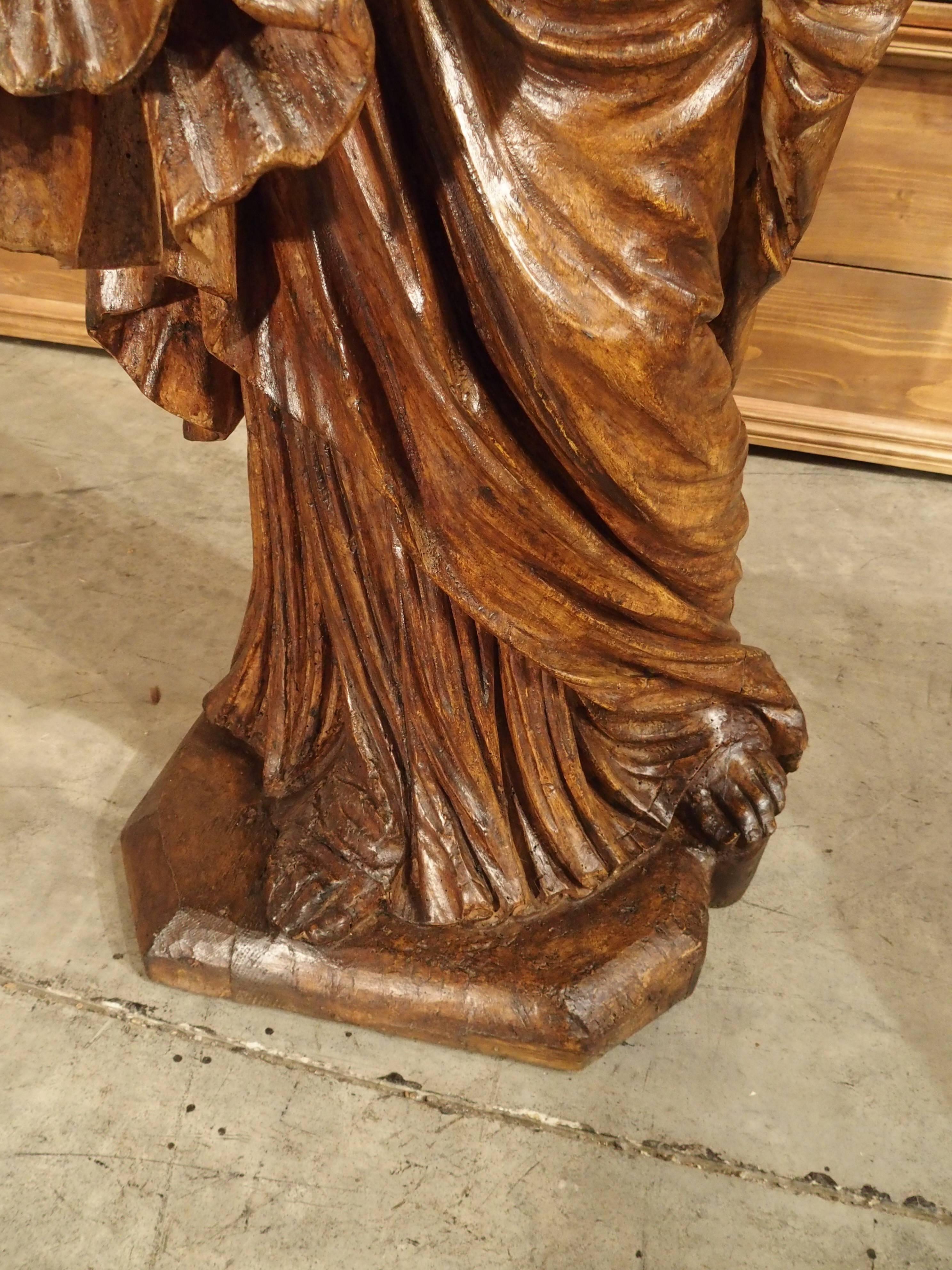 17th Century Carved Wooden Statue from France 1