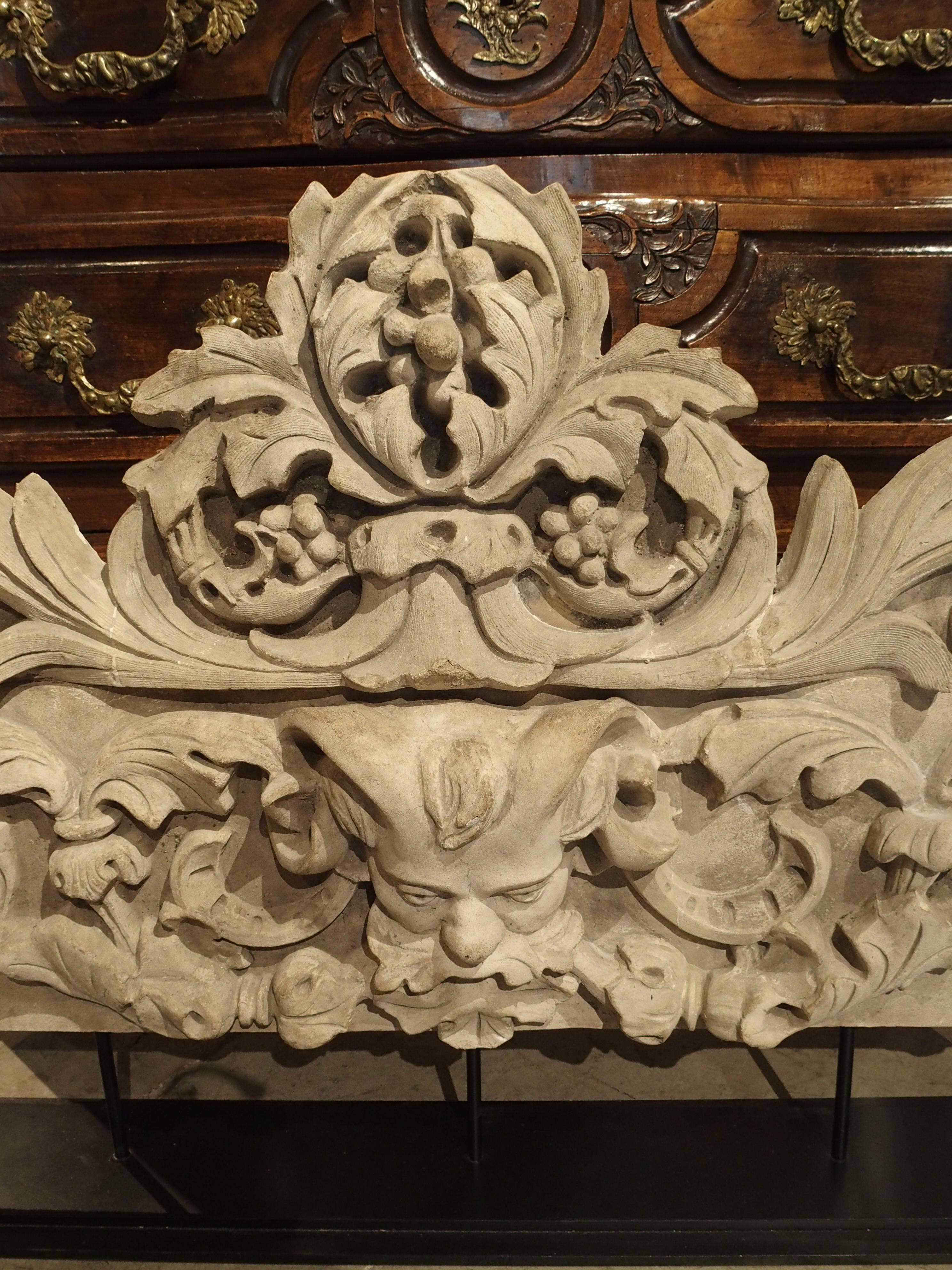 Patinated Terra Cotta Architectural Piece on Stand, France, circa 1900 1