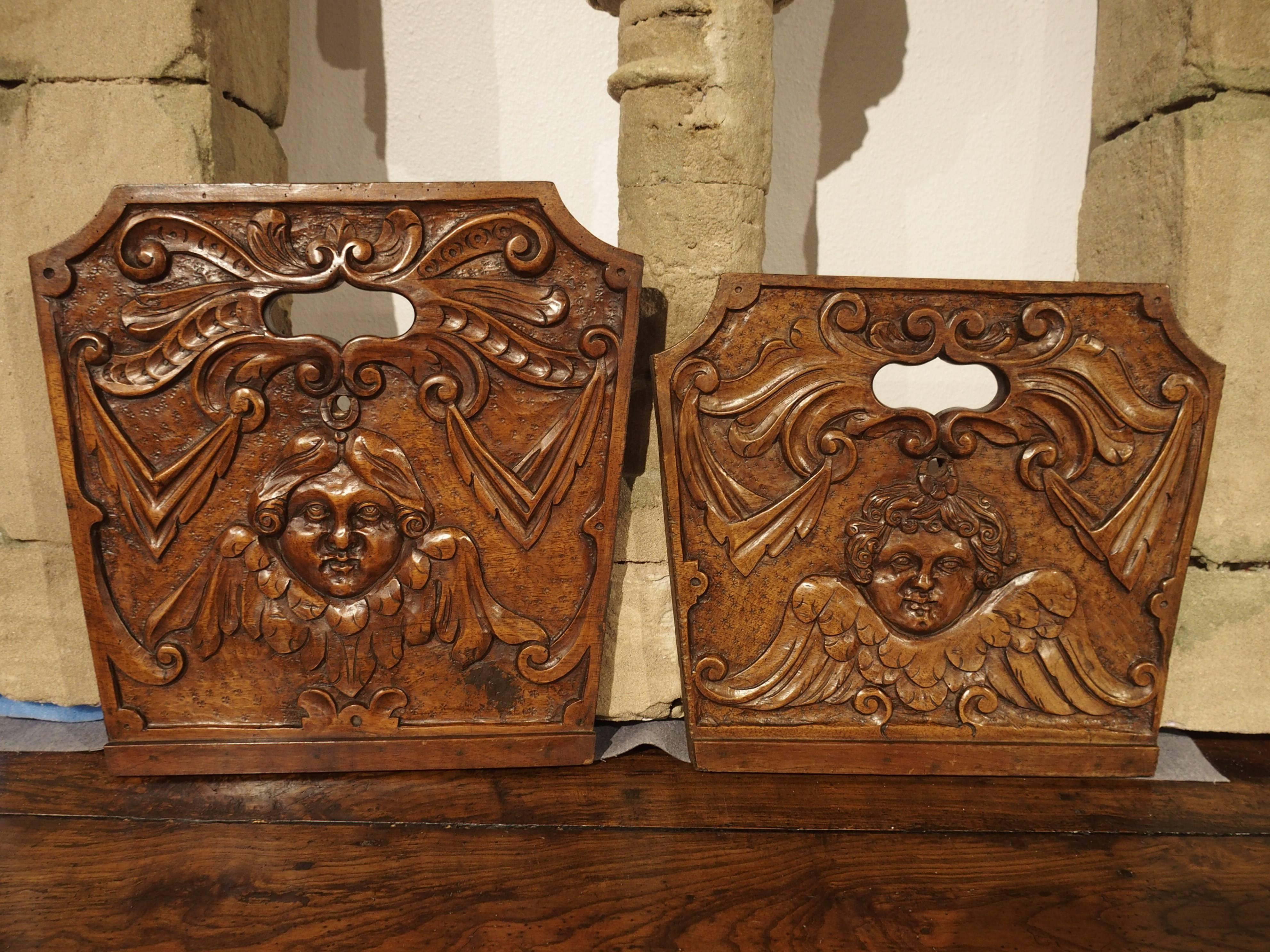 18th Century French Walnut Wood Crib Sides 2