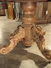 Carved Oval Table Made of French Oak, Mid-1900s