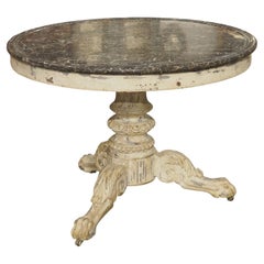 Early 19th Century Painted French Gueridon Center Table with Saint-Anne Marble
