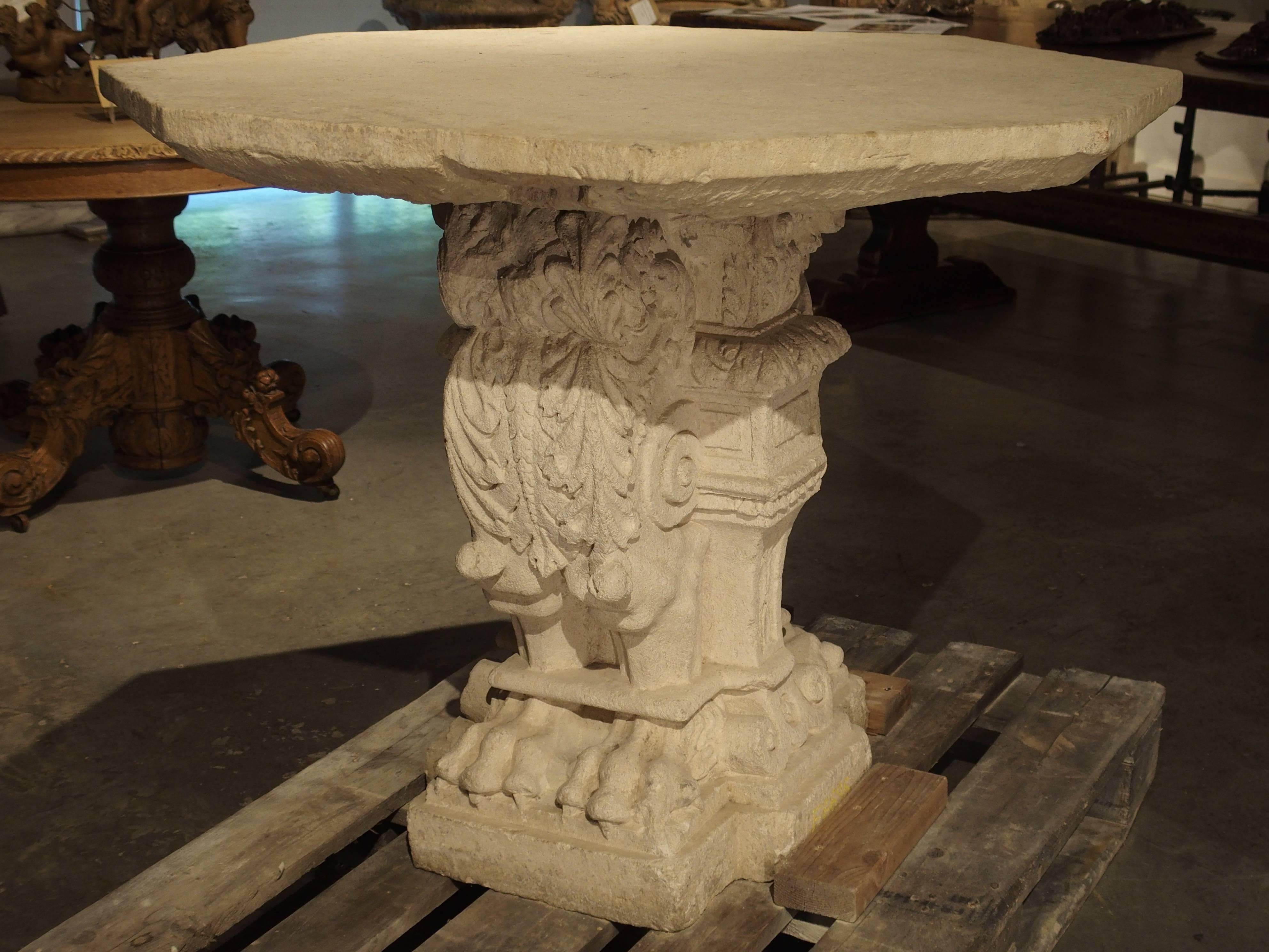 carved stone table