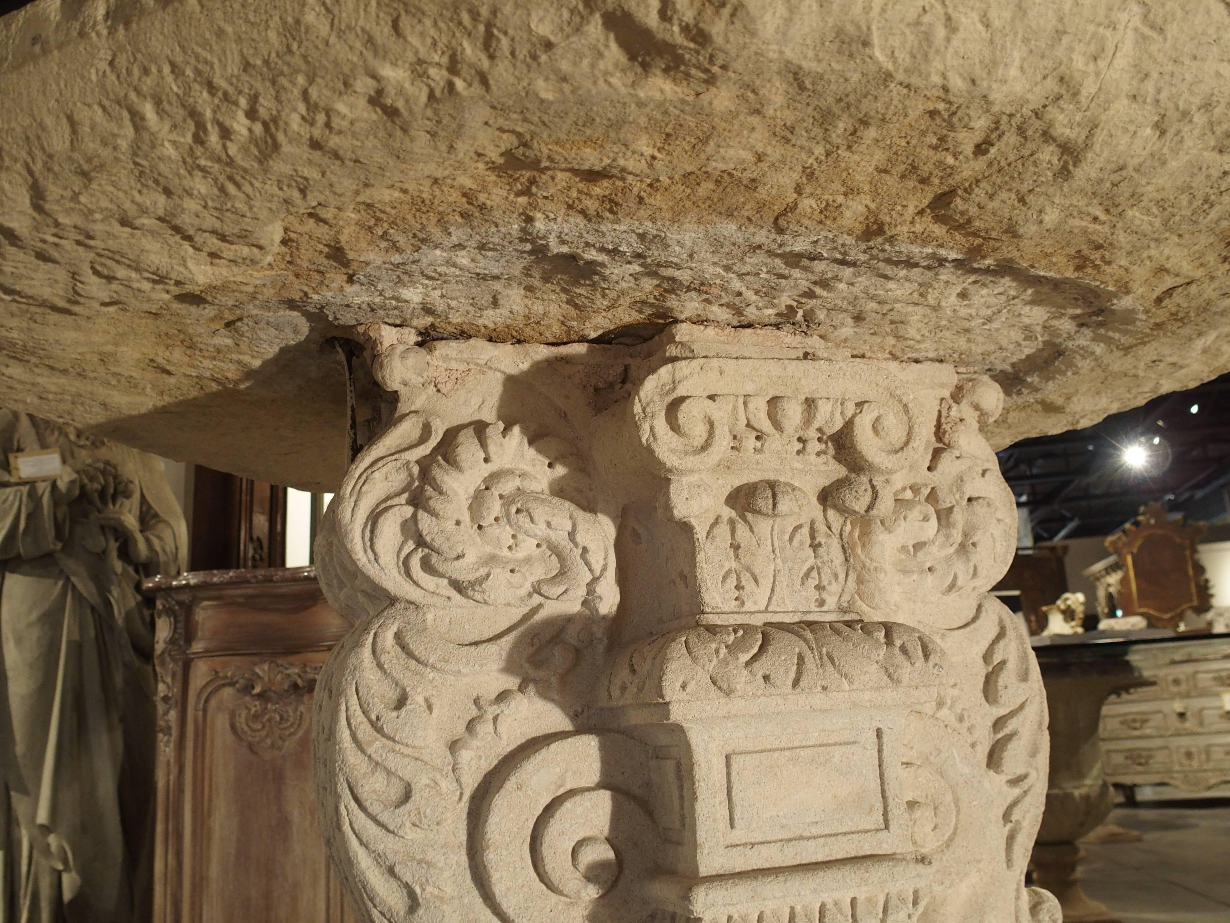 Rare Period Renaissance Stone Table from the South of France In Good Condition For Sale In Dallas, TX